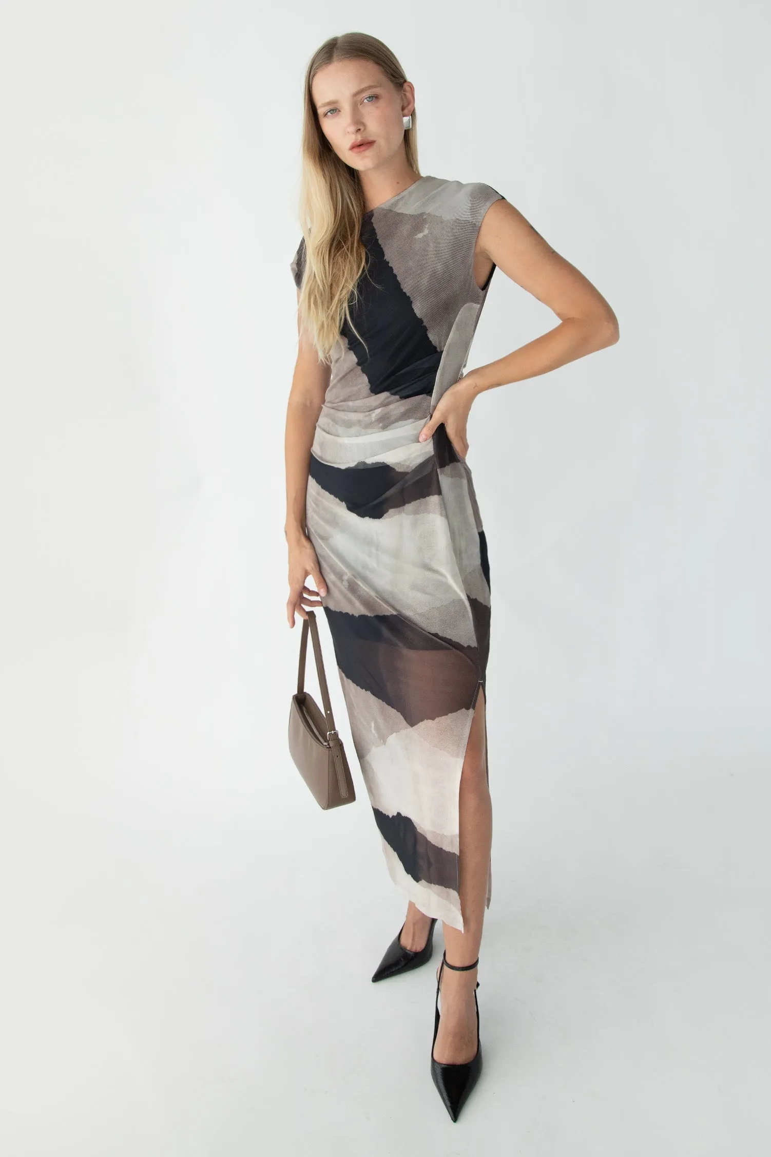 SLEEVELESS MESH MAXI DRESS sold by OAK AND FORT