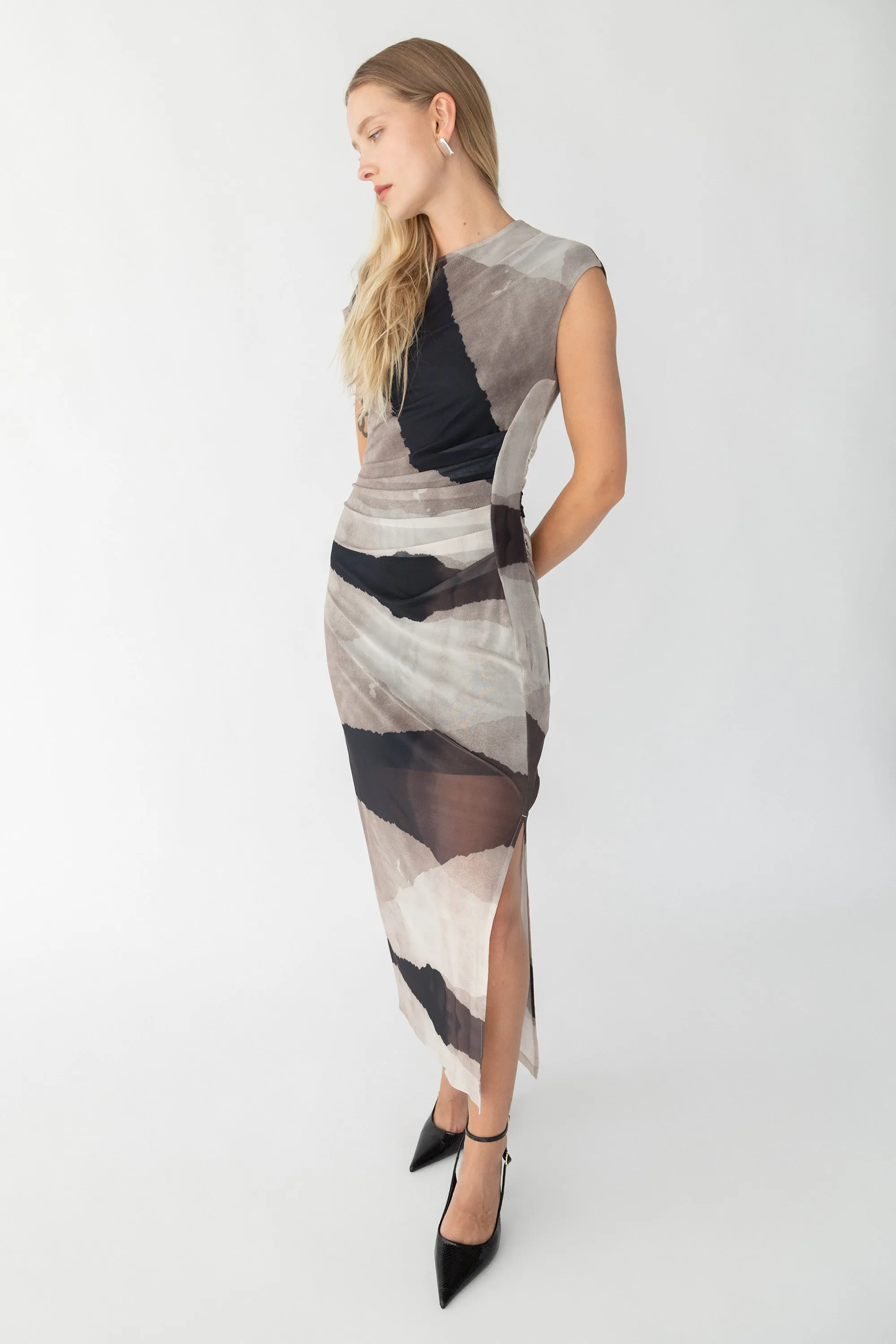 SLEEVELESS MESH MAXI DRESS sold by OAK AND FORT product image thumbnail 2