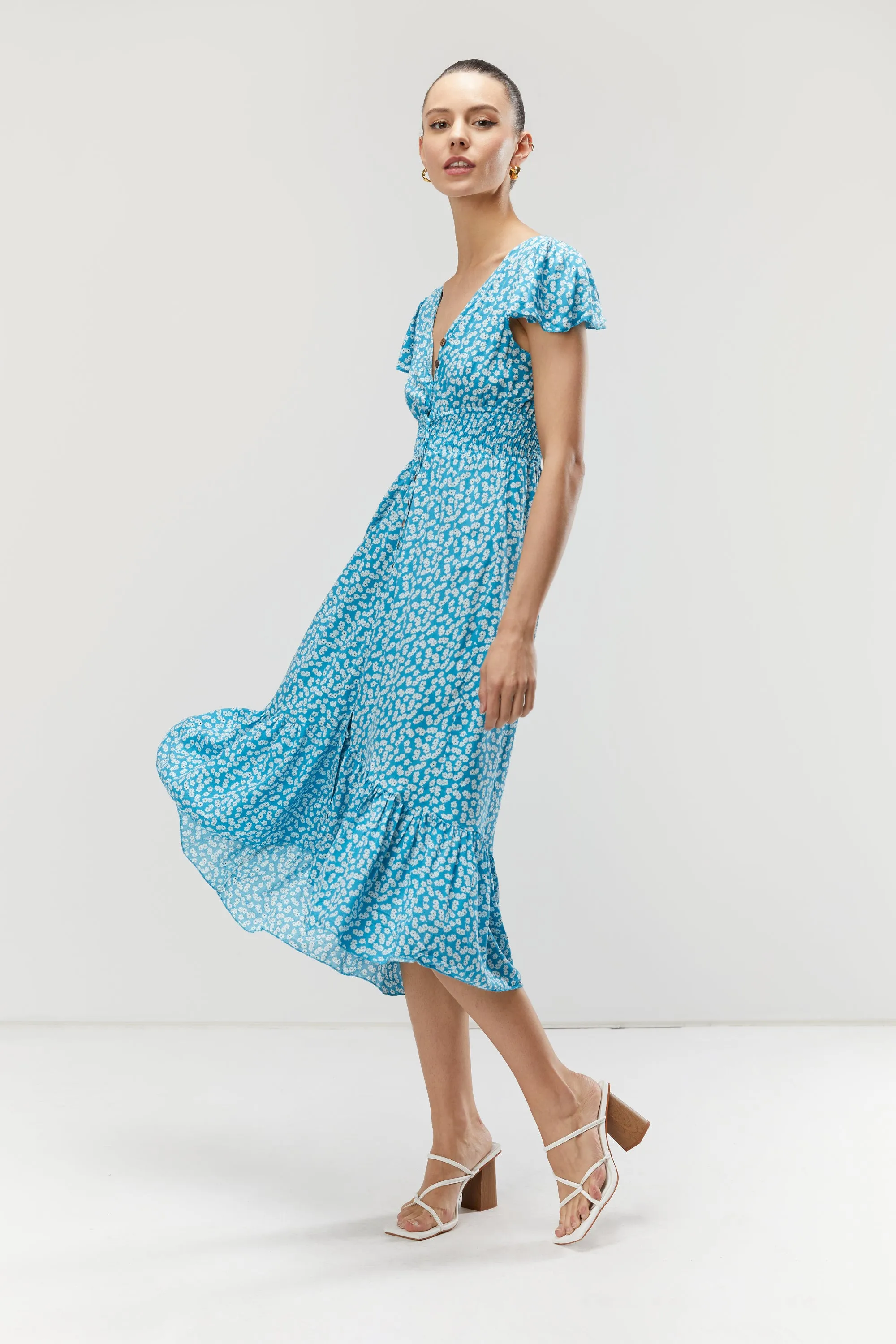 FLORAL PRINT MIDI DRESS sold by OAK AND FORT product image thumbnail 2