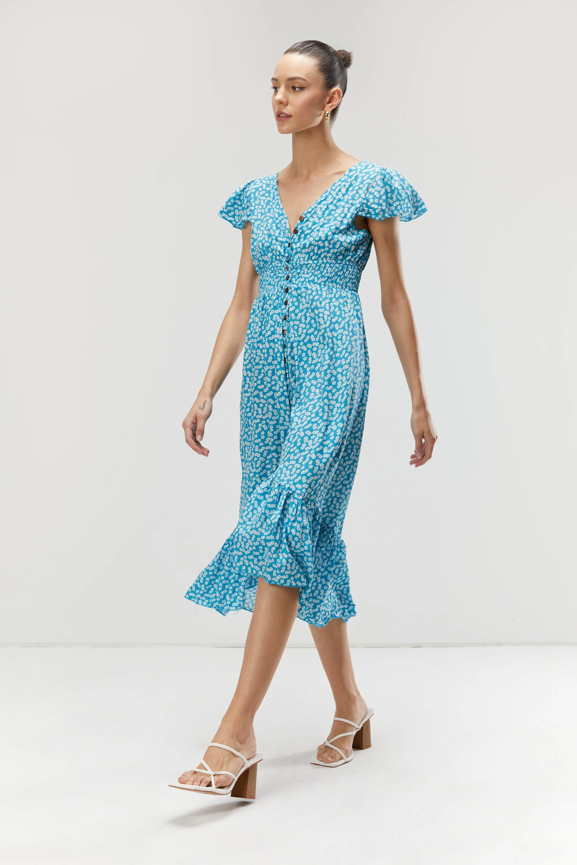 FLORAL PRINT MIDI DRESS sold by OAK AND FORT product image thumbnail 3