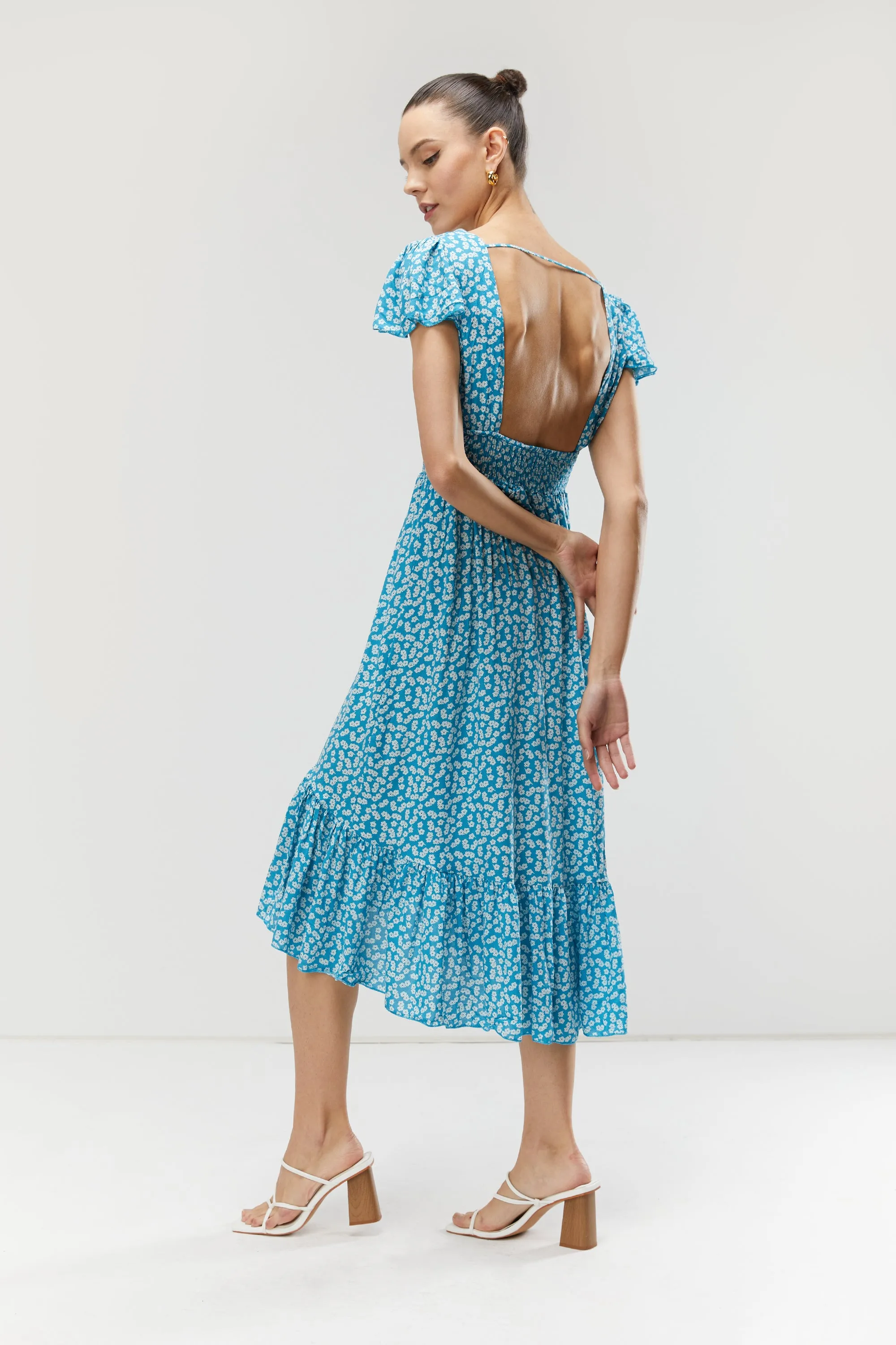 FLORAL PRINT MIDI DRESS sold by OAK AND FORT