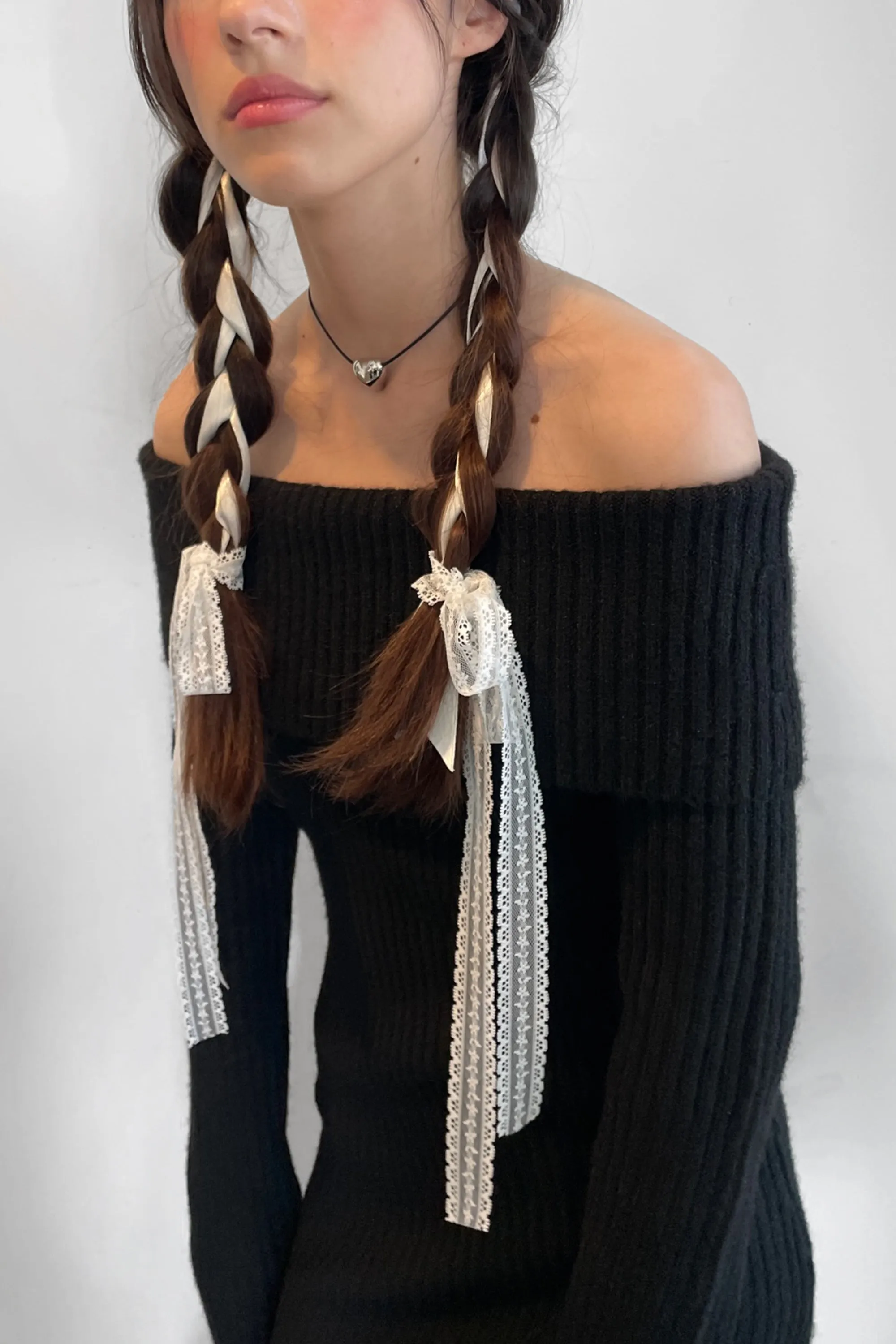 CORD NECKLACE WITH BUBBLE HEART sold by OAK AND FORT product image thumbnail 3