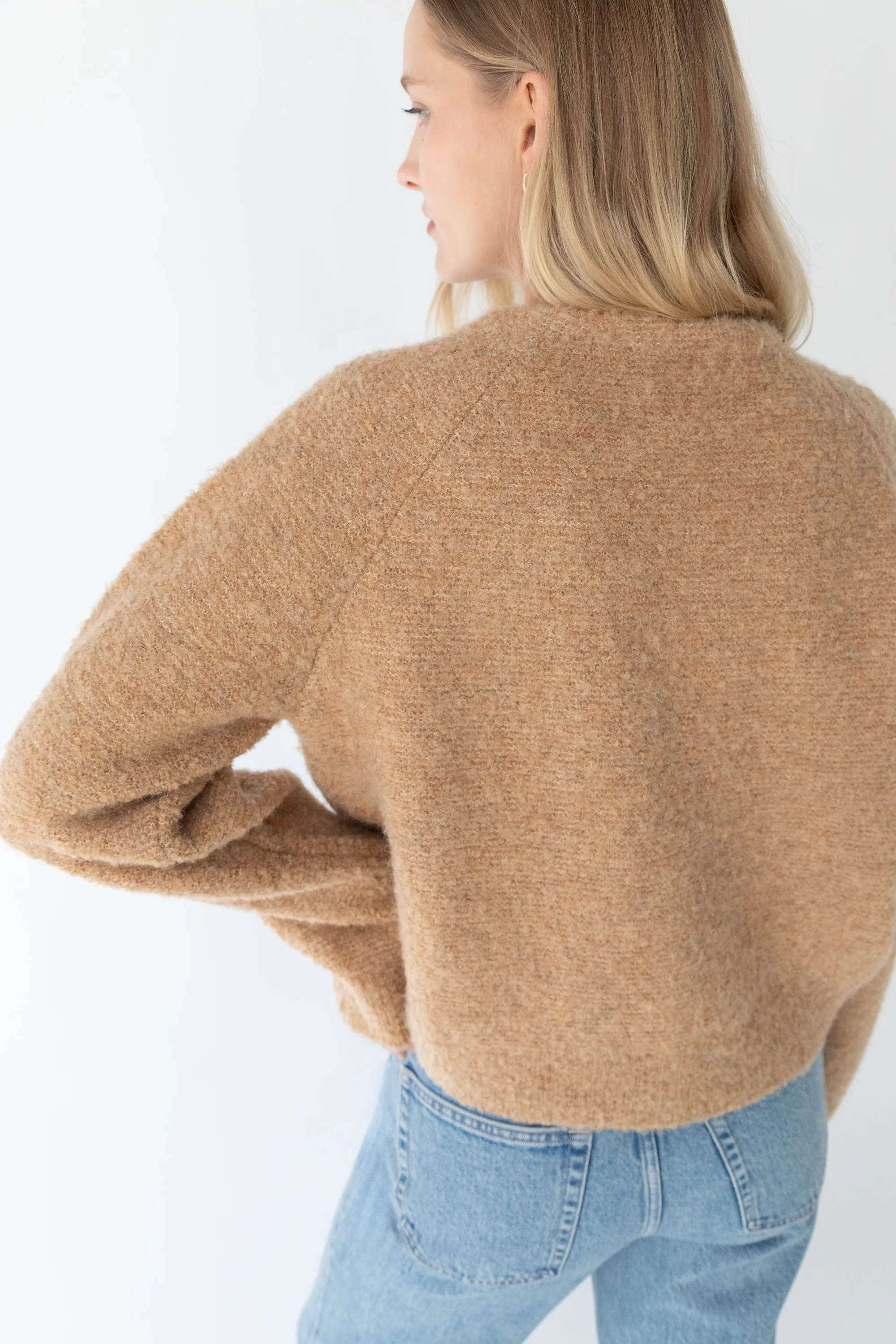 BOUCLE KNIT BUTTON FRONT CARDIGAN sold by OAK AND FORT product image thumbnail 4