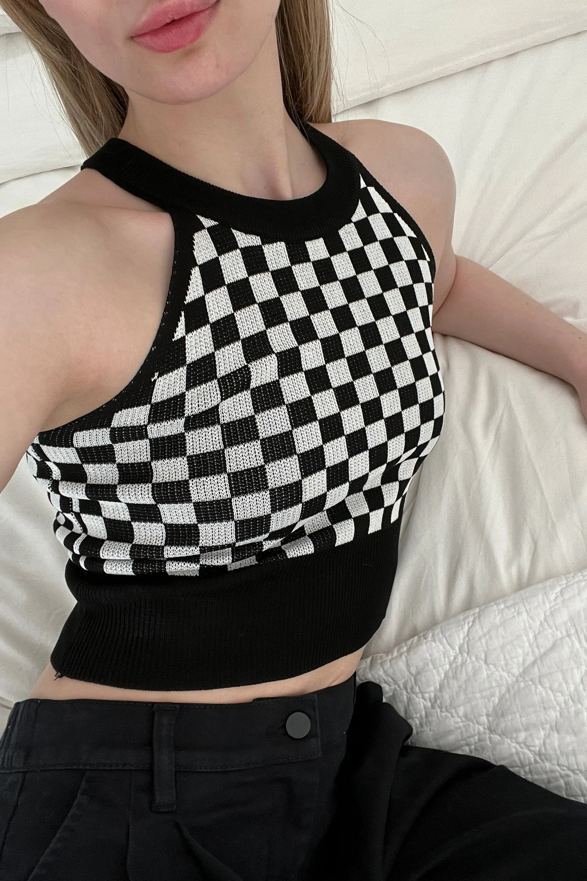 CHECKERED HALTER TANK sold by OAK AND FORT
