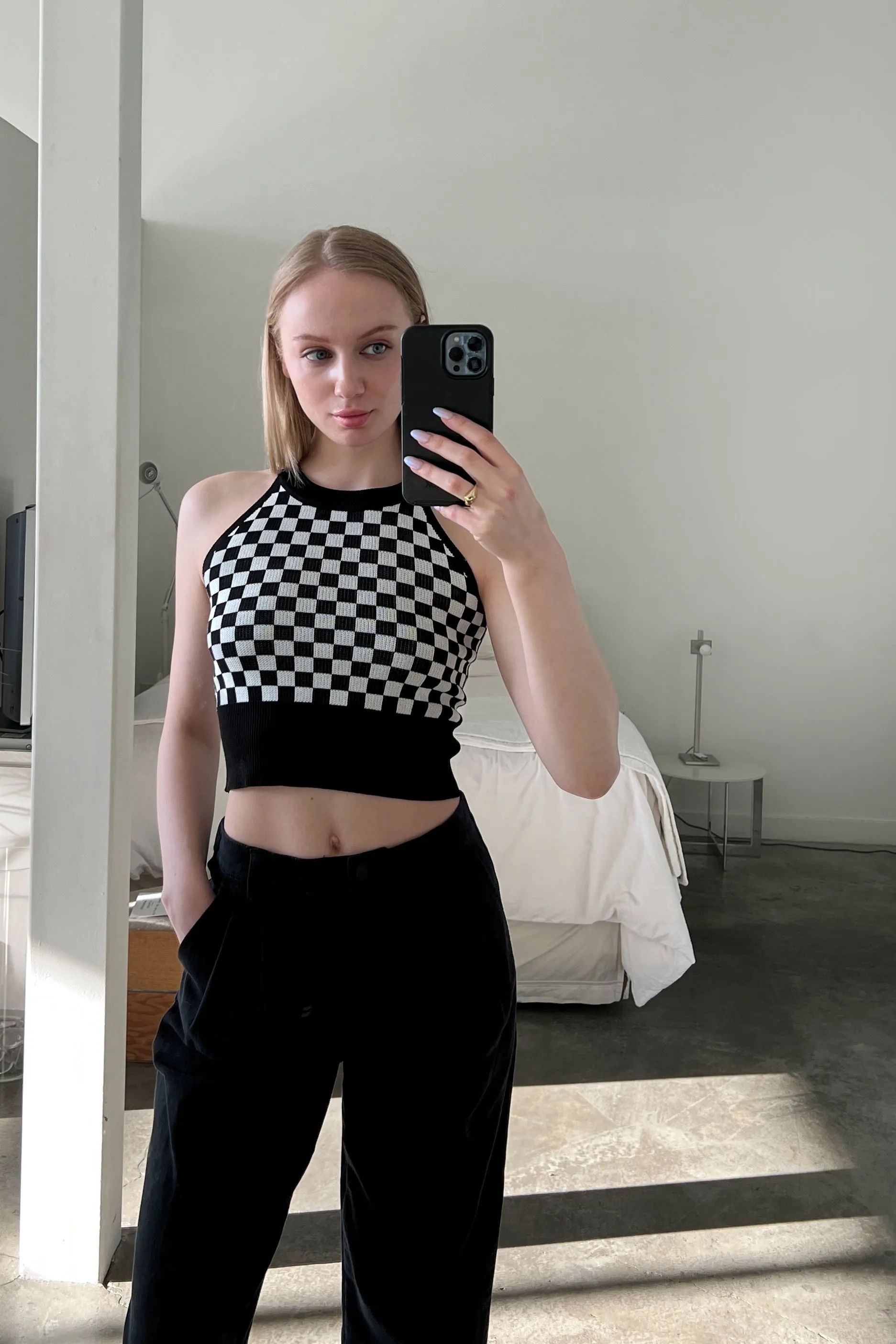 CHECKERED HALTER TANK sold by OAK AND FORT product image thumbnail 2