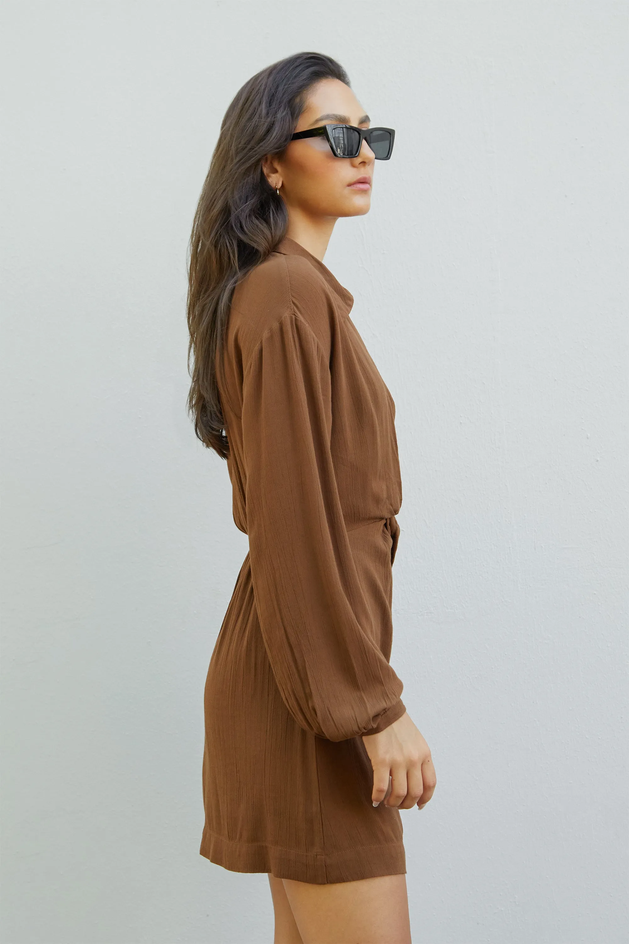 KNOT FRONT SHIRT DRESS sold by OAK AND FORT product image thumbnail 3