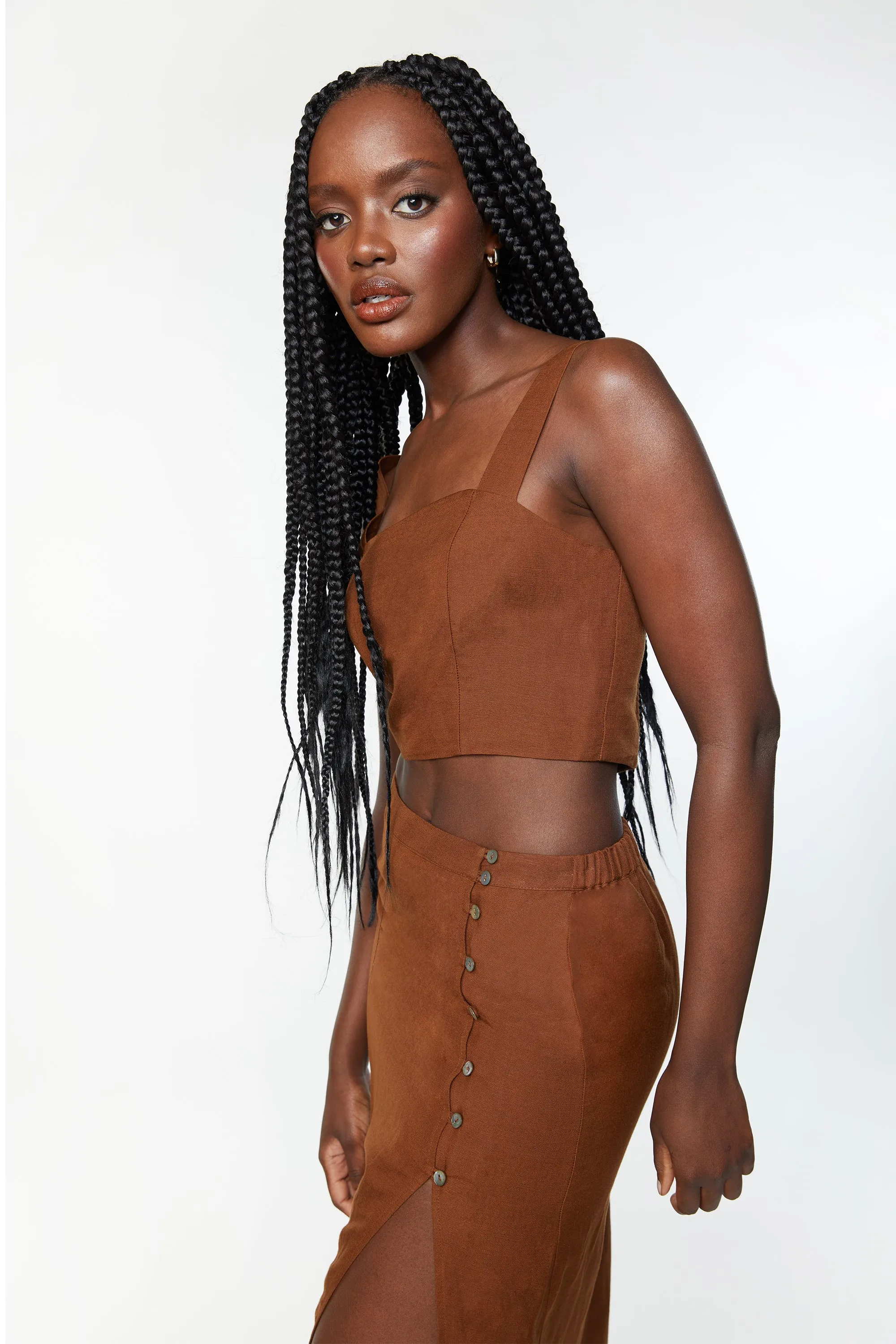 SMOCKED CROP TOP sold by OAK AND FORT product image thumbnail 4