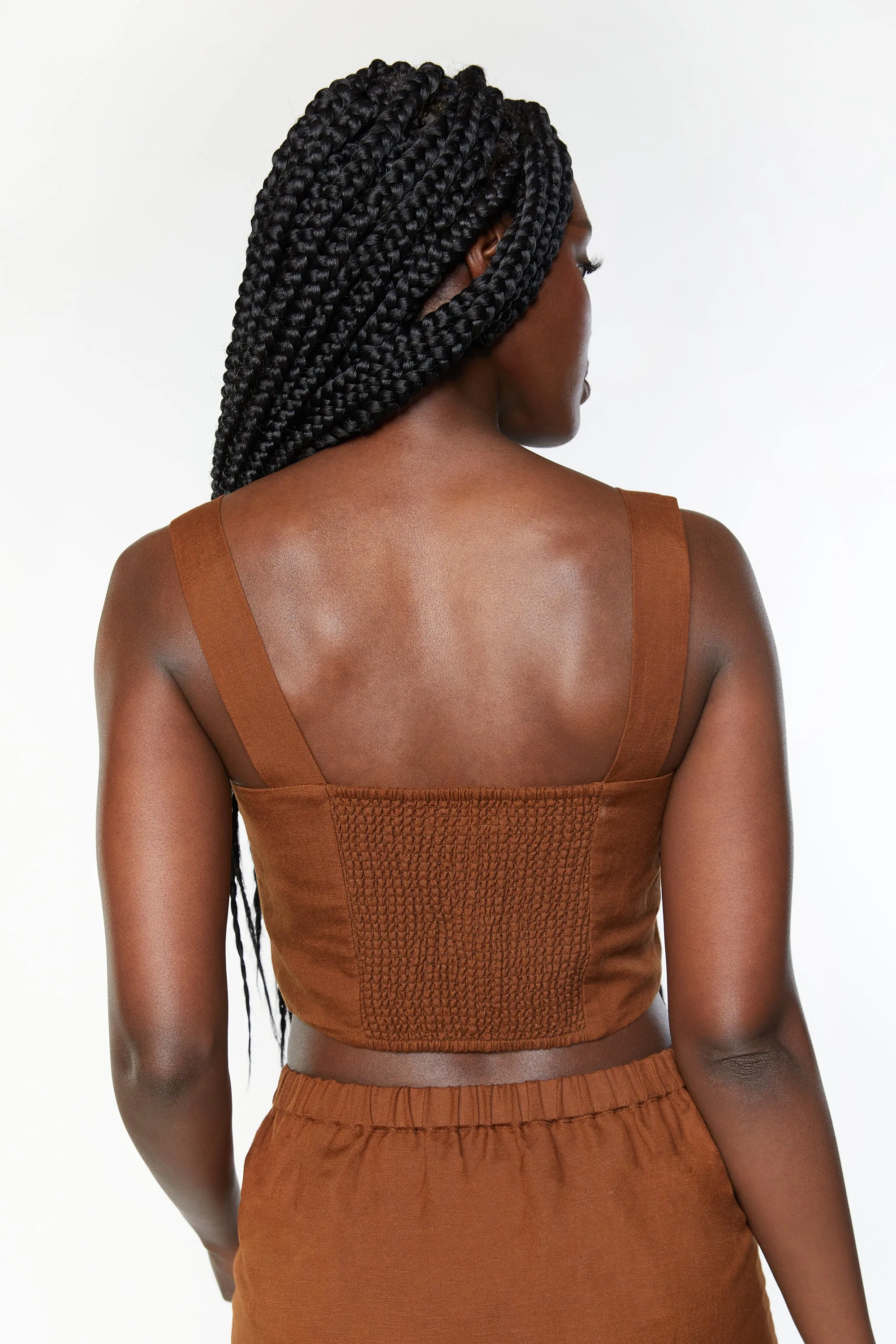 SMOCKED CROP TOP sold by OAK AND FORT product image thumbnail 3
