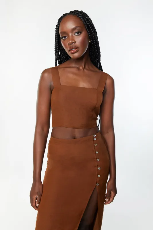 SMOCKED CROP TOP sold by OAK AND FORT