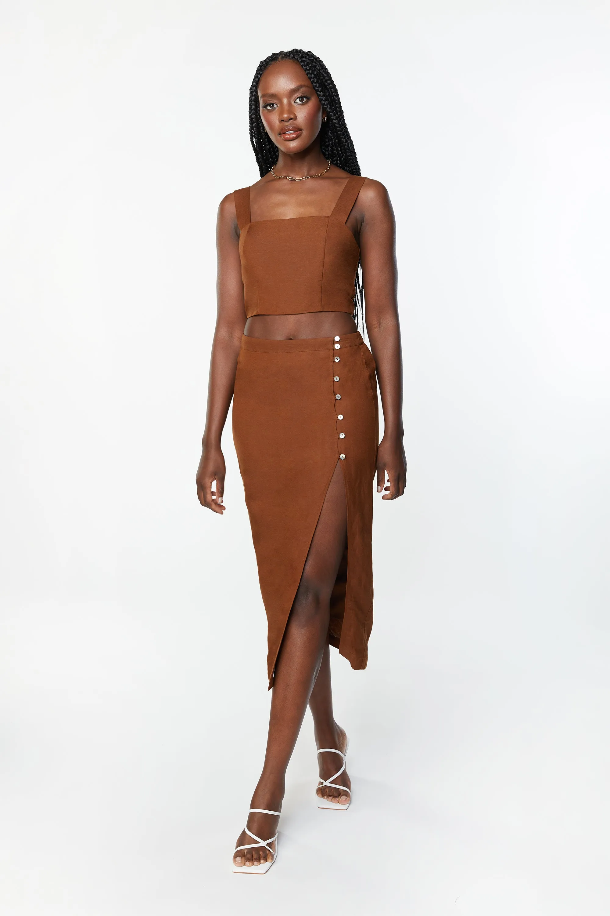 SMOCKED CROP TOP sold by OAK AND FORT product image thumbnail 2
