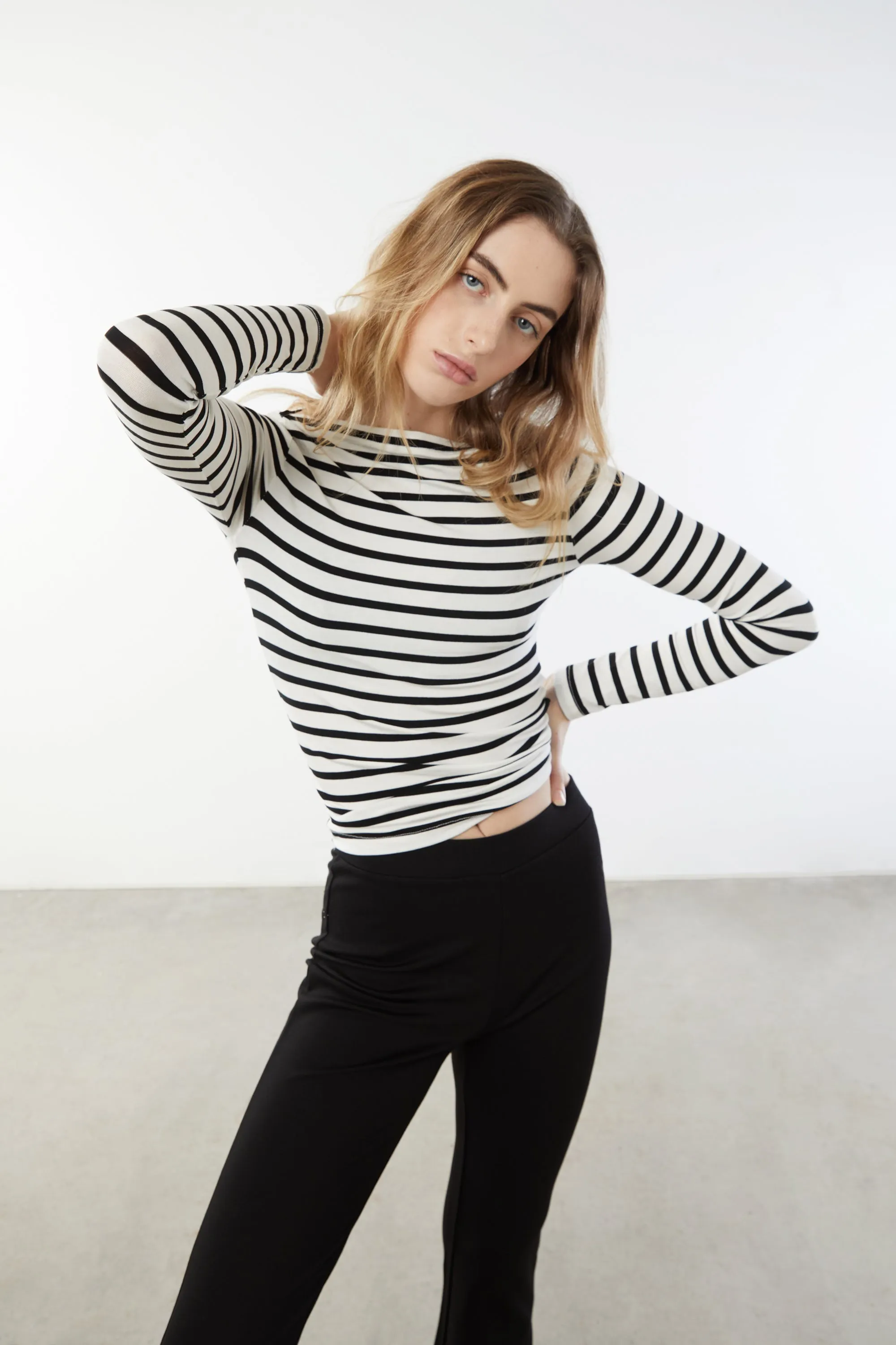 STRIPED LONG SLEEVE TOP sold by OAK AND FORT product image thumbnail 2
