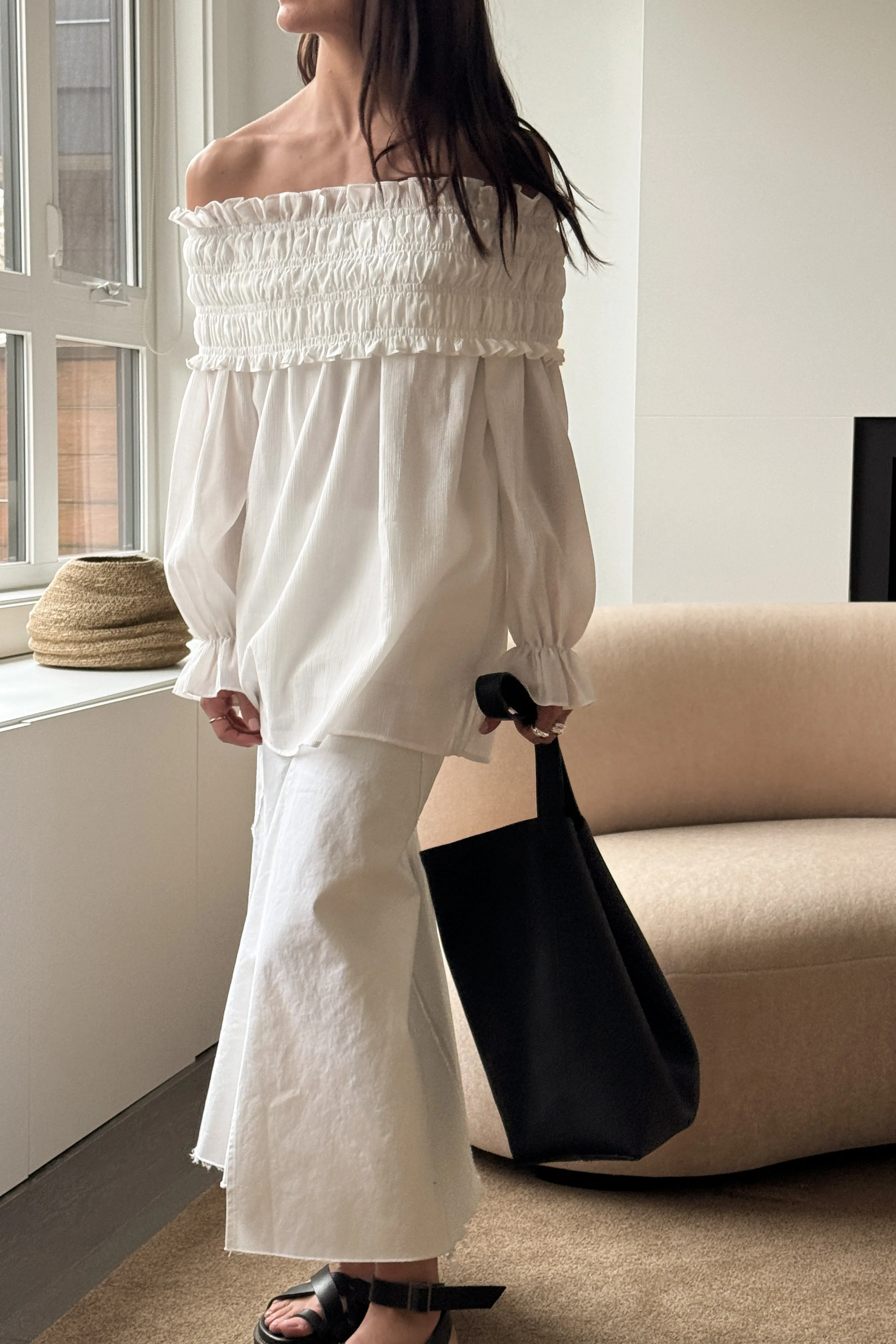 OFF SHOULDER RUCHED BLOUSE sold by OAK AND FORT product image thumbnail 2