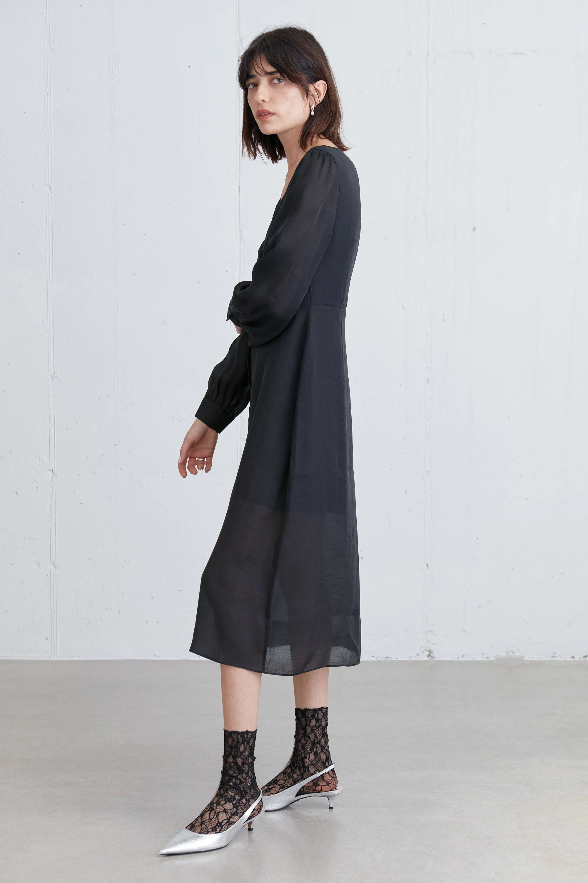 SHIRT CHIFFON MIDI DRESS sold by OAK AND FORT product image thumbnail 3