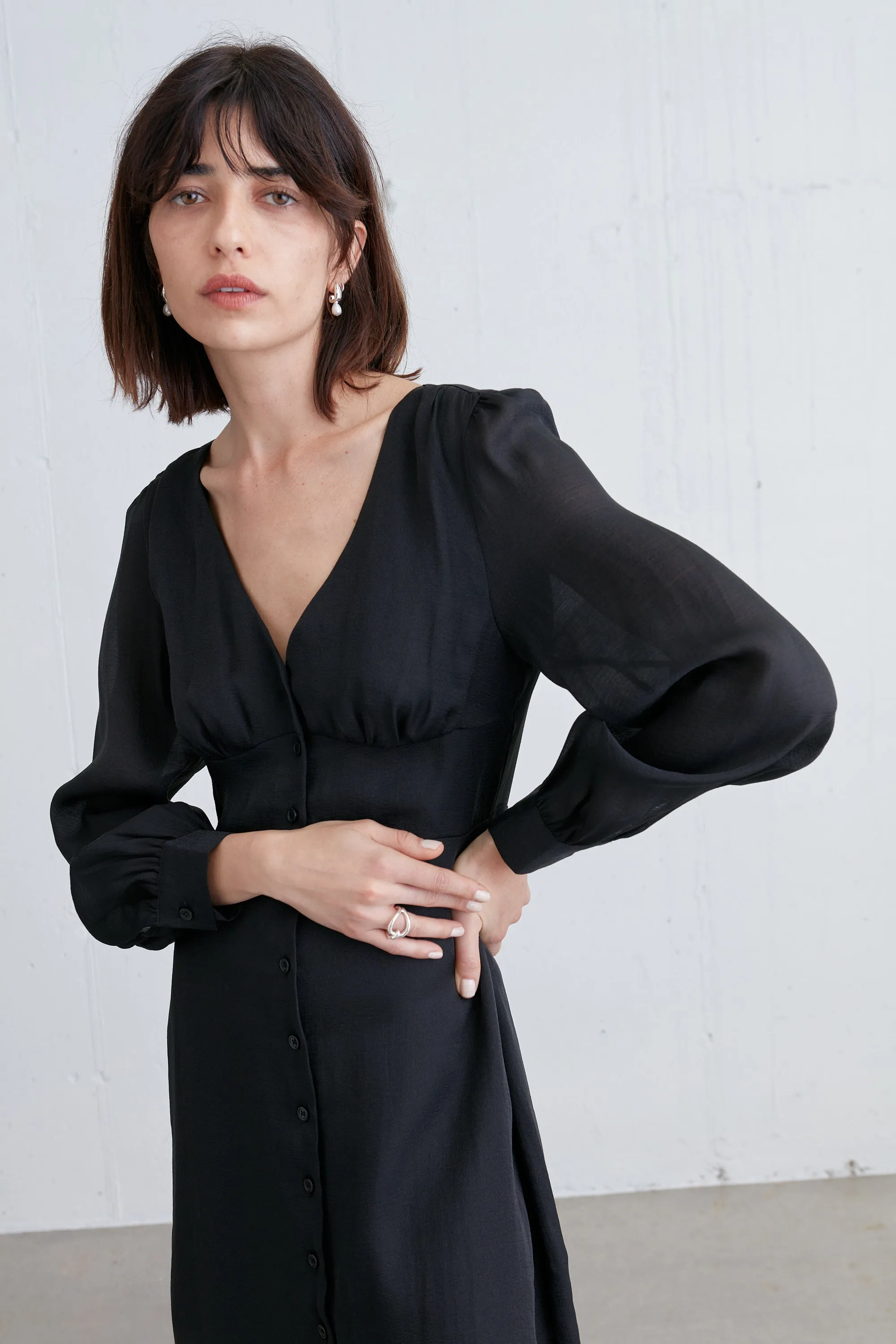 SHIRT CHIFFON MIDI DRESS sold by OAK AND FORT product image thumbnail 2