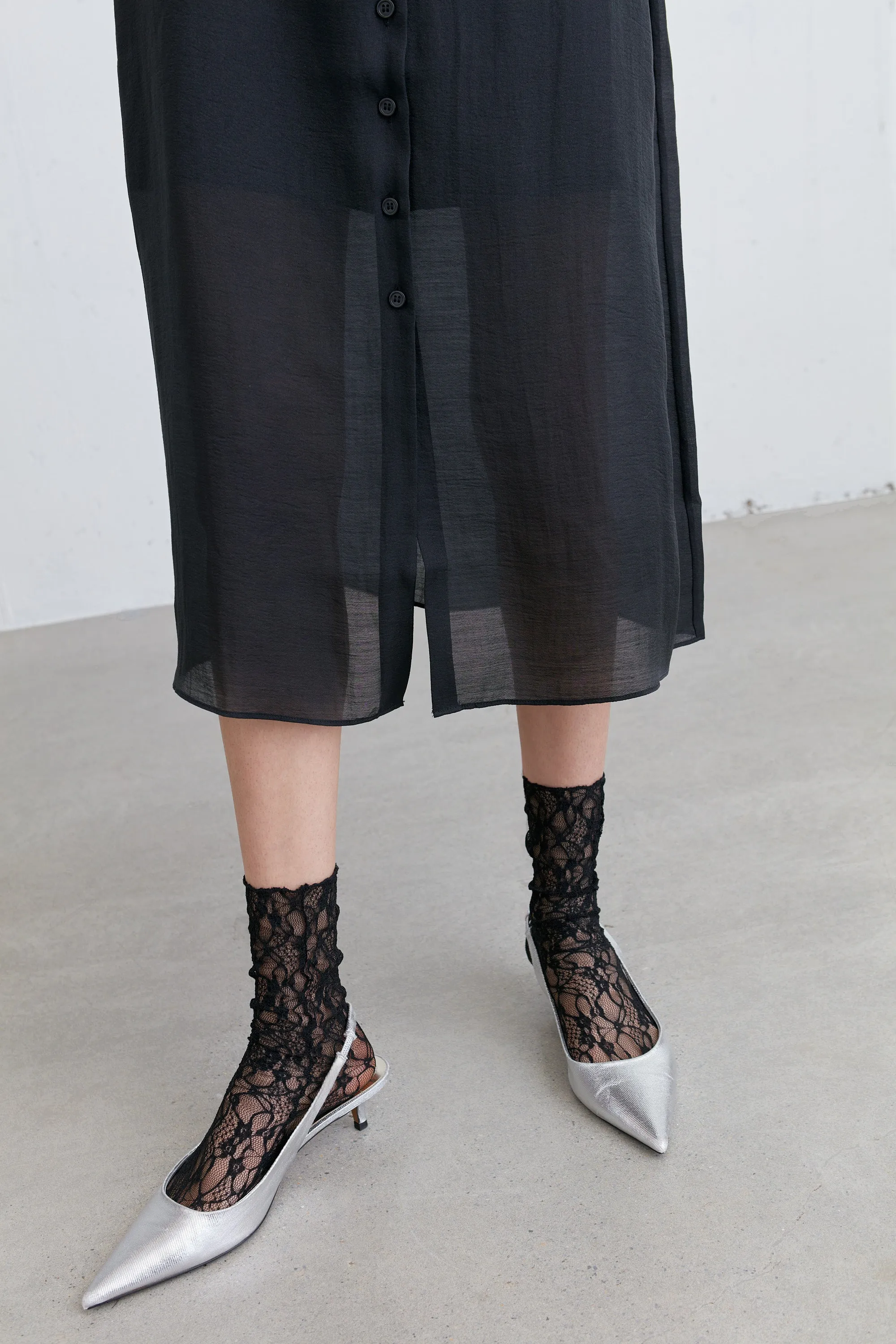 SHIRT CHIFFON MIDI DRESS sold by OAK AND FORT product image thumbnail 5