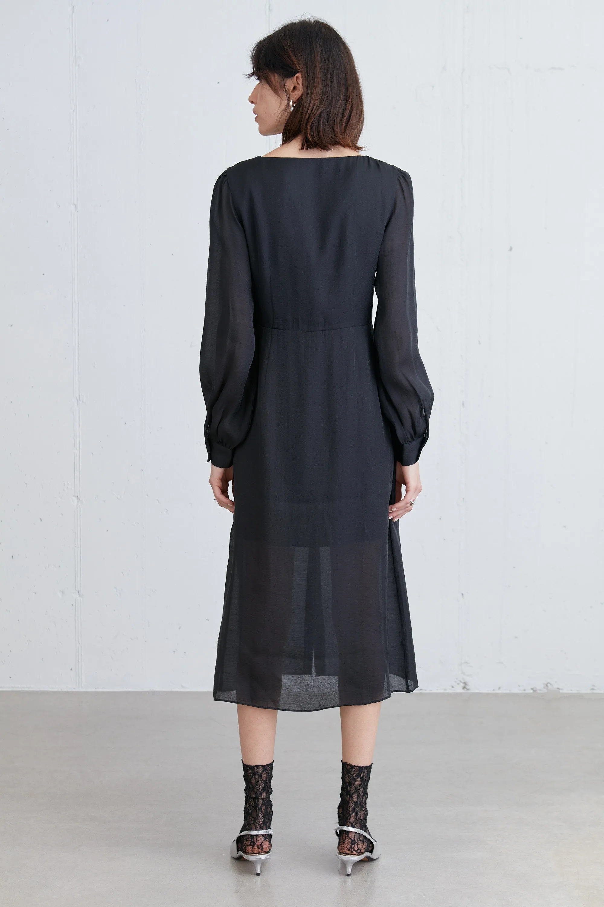 SHIRT CHIFFON MIDI DRESS sold by OAK AND FORT product image thumbnail 4