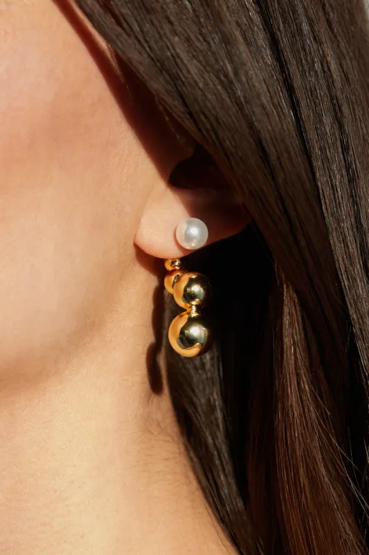 GOLD EARRINGS WITH PEARL DETAIL sold by OAK AND FORT