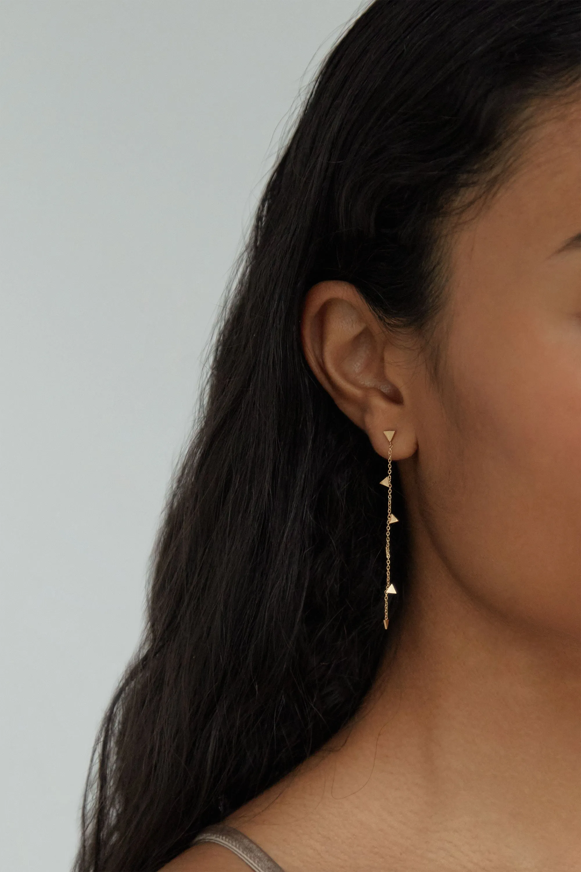 TRIANGLE CHAIN EARRING sold by OAK AND FORT