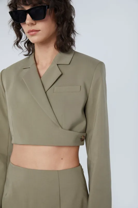 CROPPED CROSS BACK BLAZER sold by OAK AND FORT