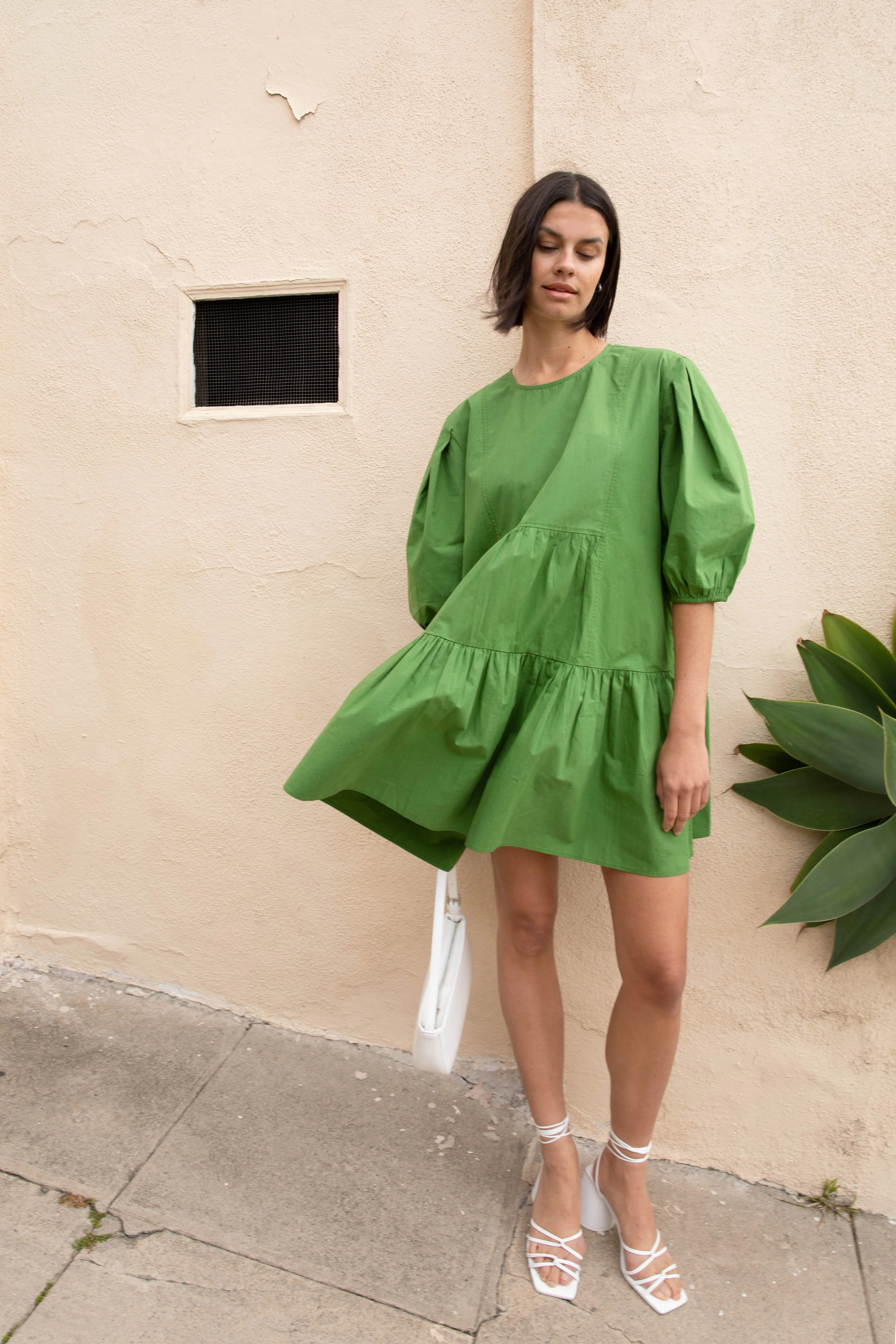 COTTON POPLIN TIERED MINI DRESS sold by OAK AND FORT product image thumbnail 4