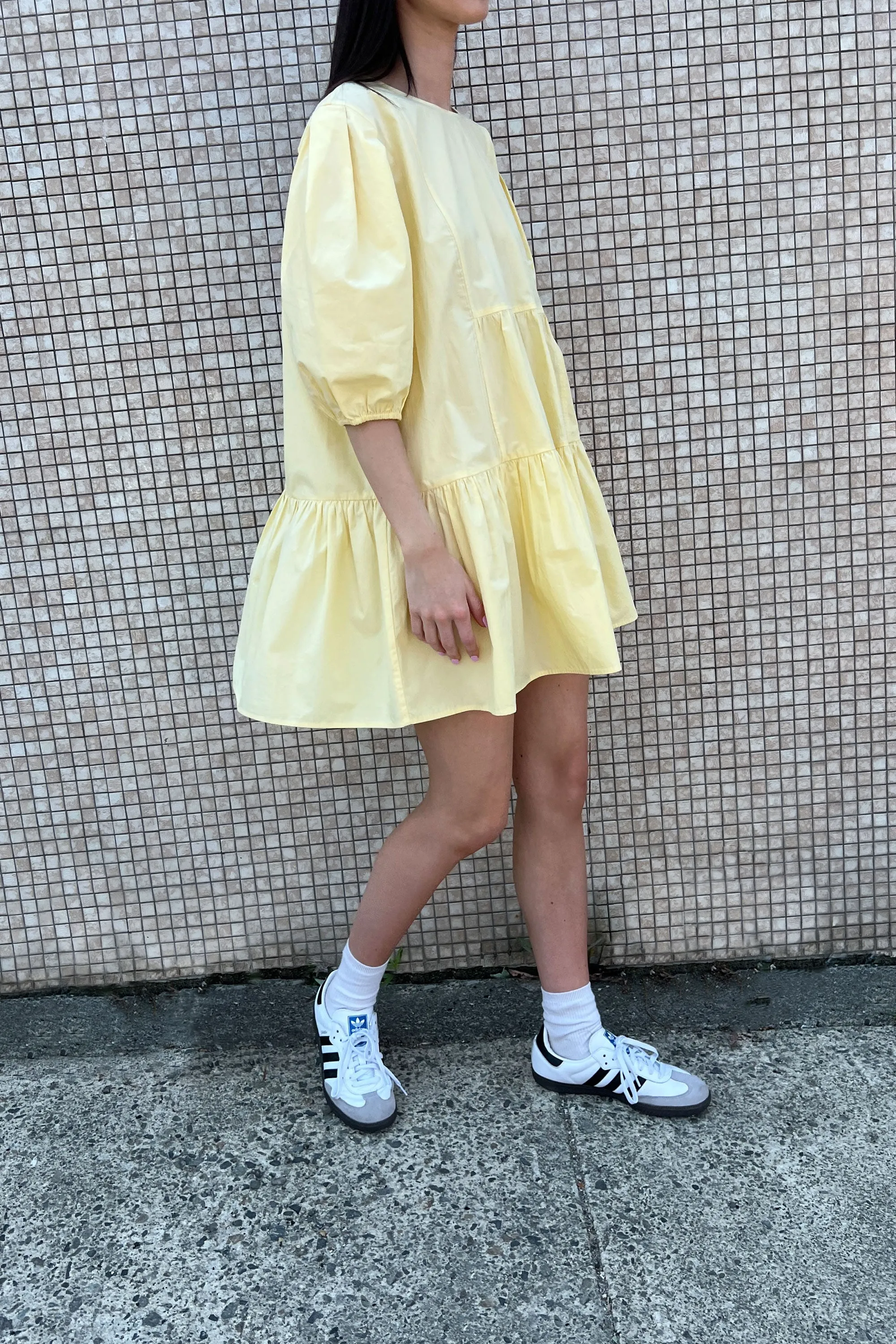 COTTON POPLIN TIERED MINI DRESS sold by OAK AND FORT