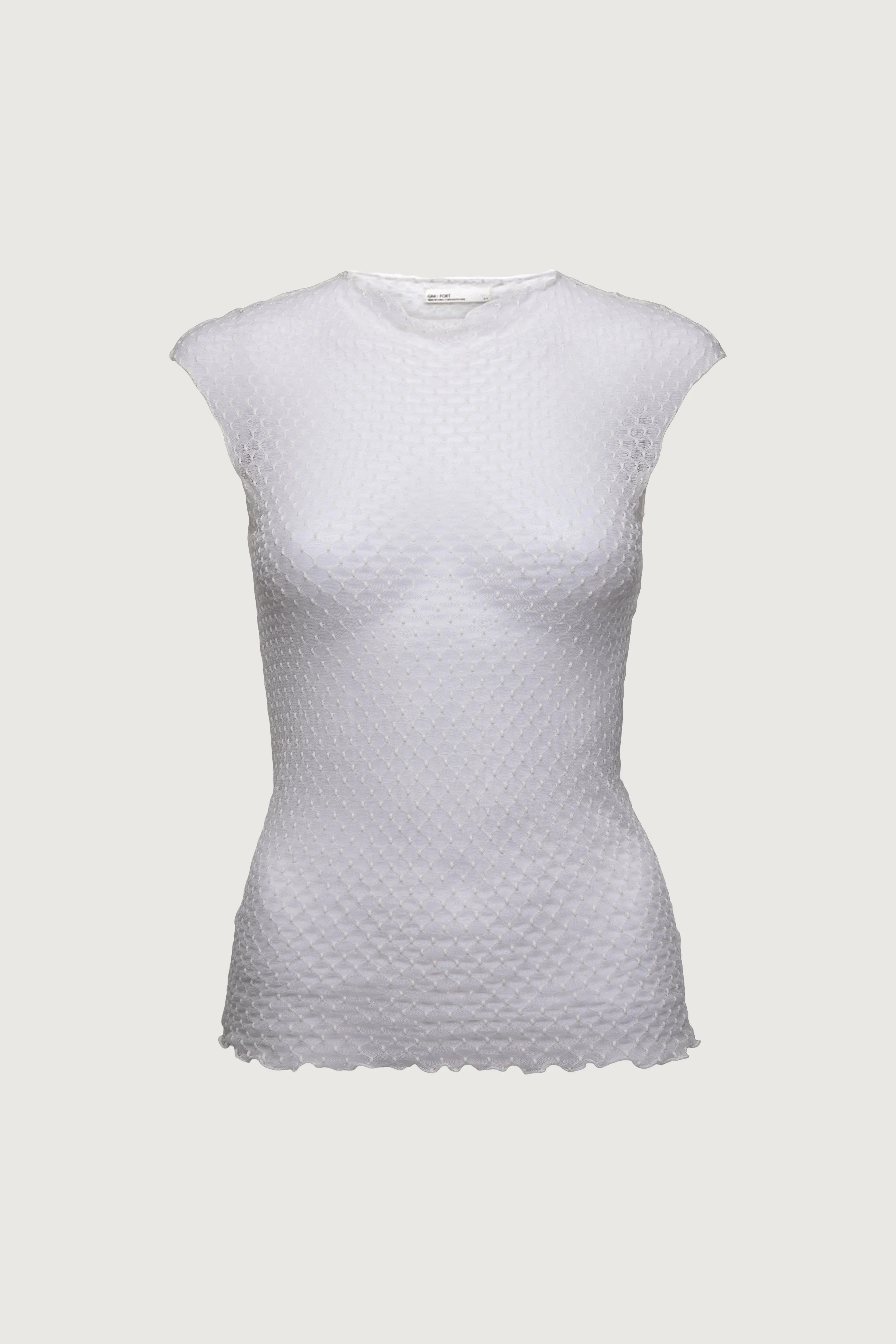 SLEEVELESS DOTTED MESH TOP sold by OAK AND FORT product image thumbnail 3