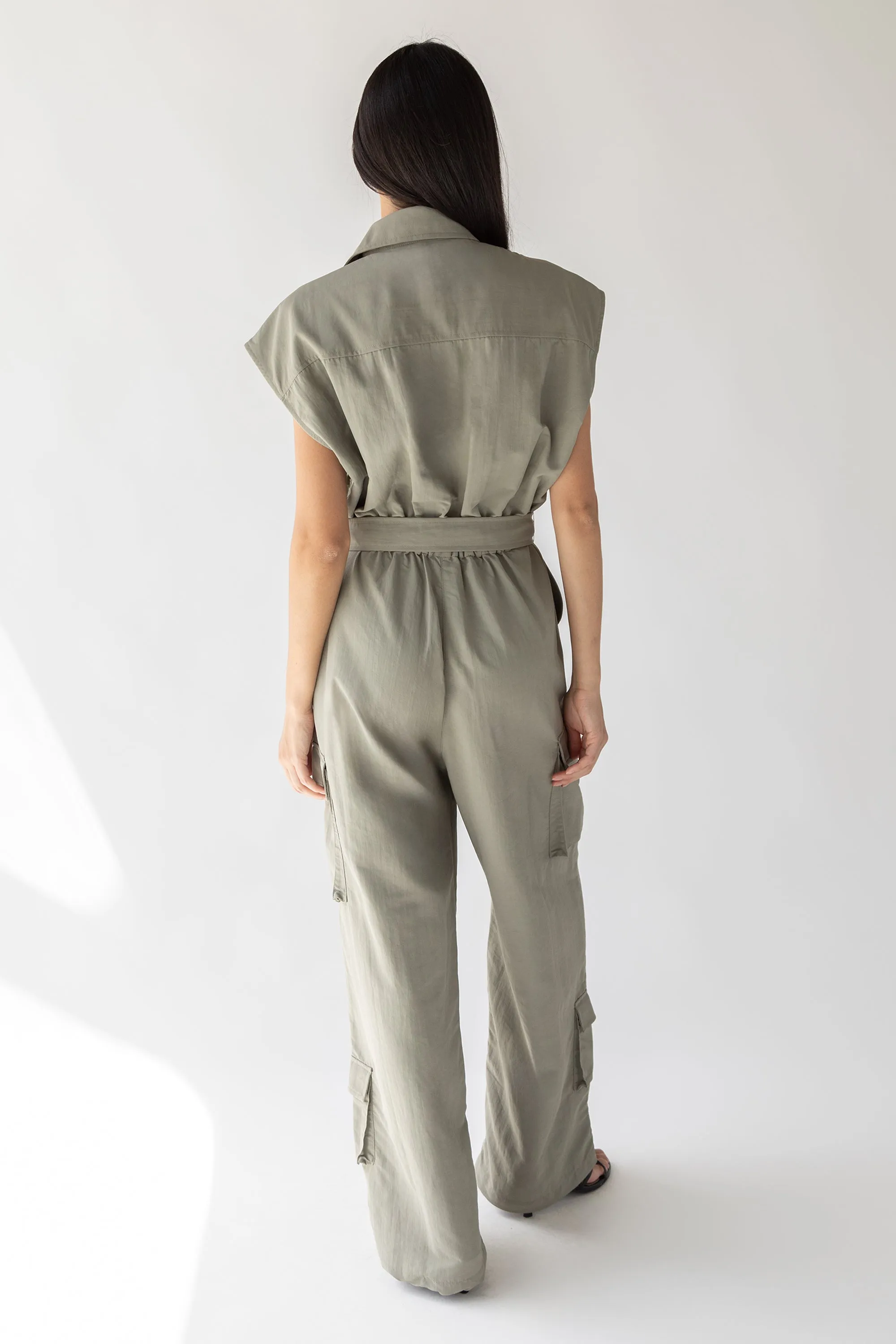 SLEEVELESS CARGO JUMPSUIT sold by OAK AND FORT product image thumbnail 4