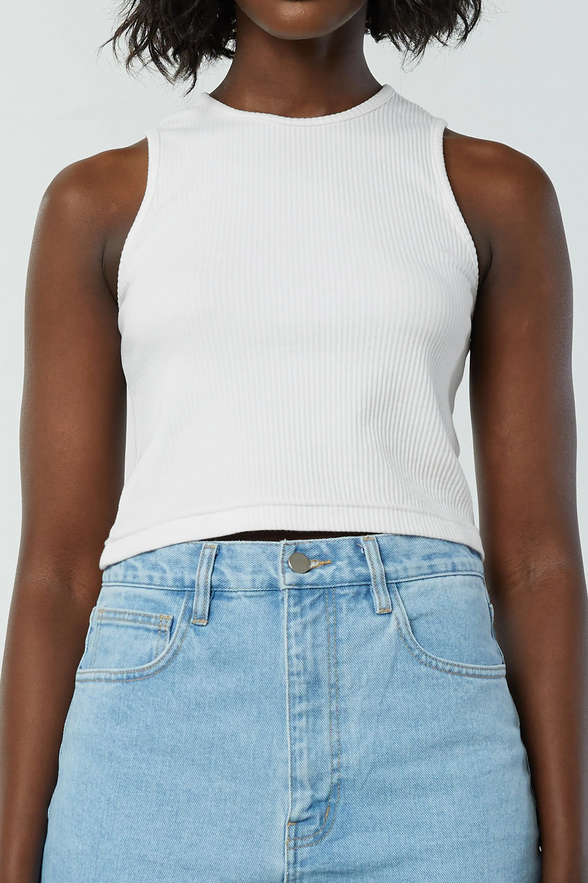 CROPPED RACERBACK TANK sold by OAK AND FORT product image thumbnail 3