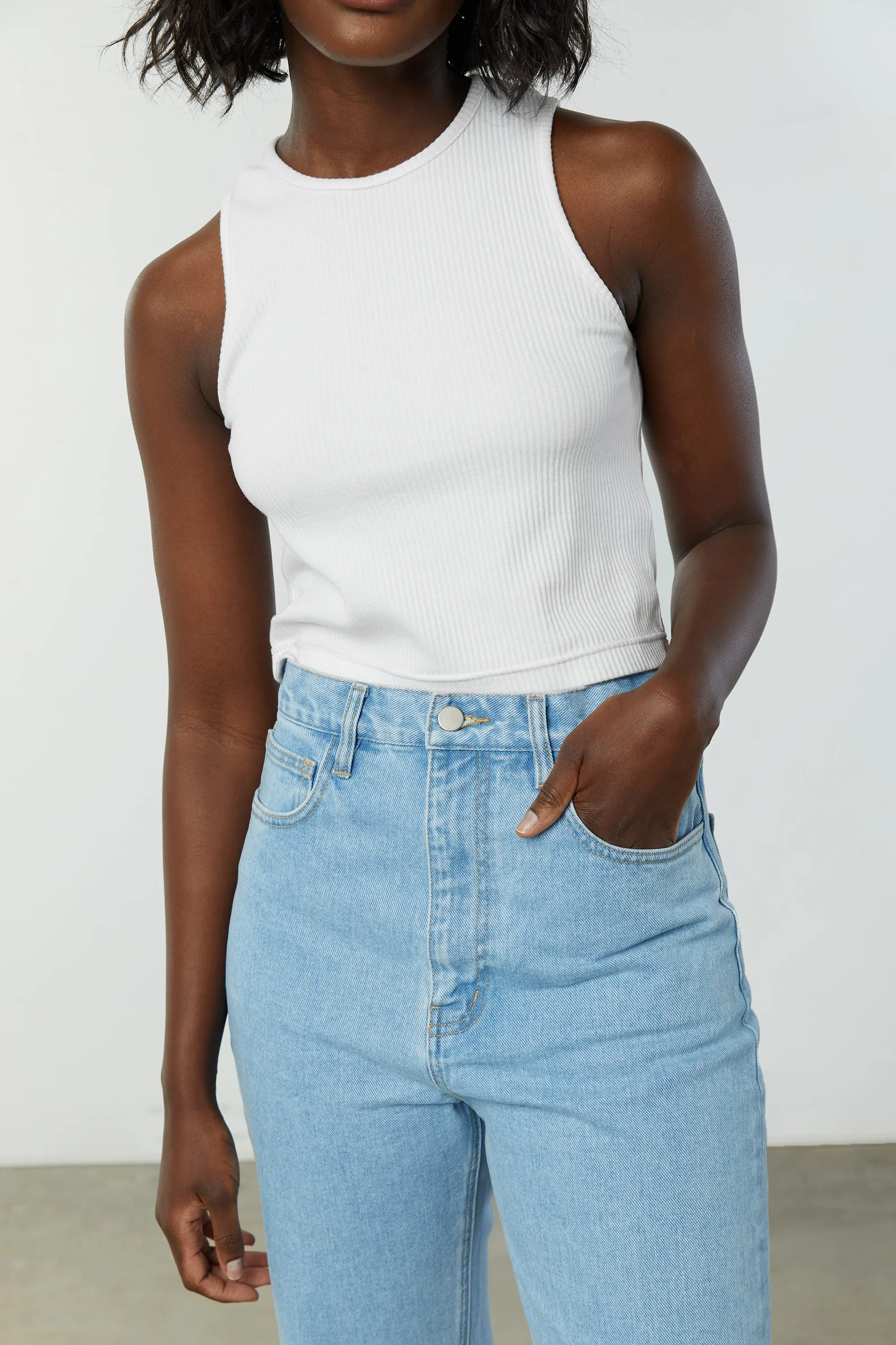 CROPPED RACERBACK TANK sold by OAK AND FORT product image thumbnail 2