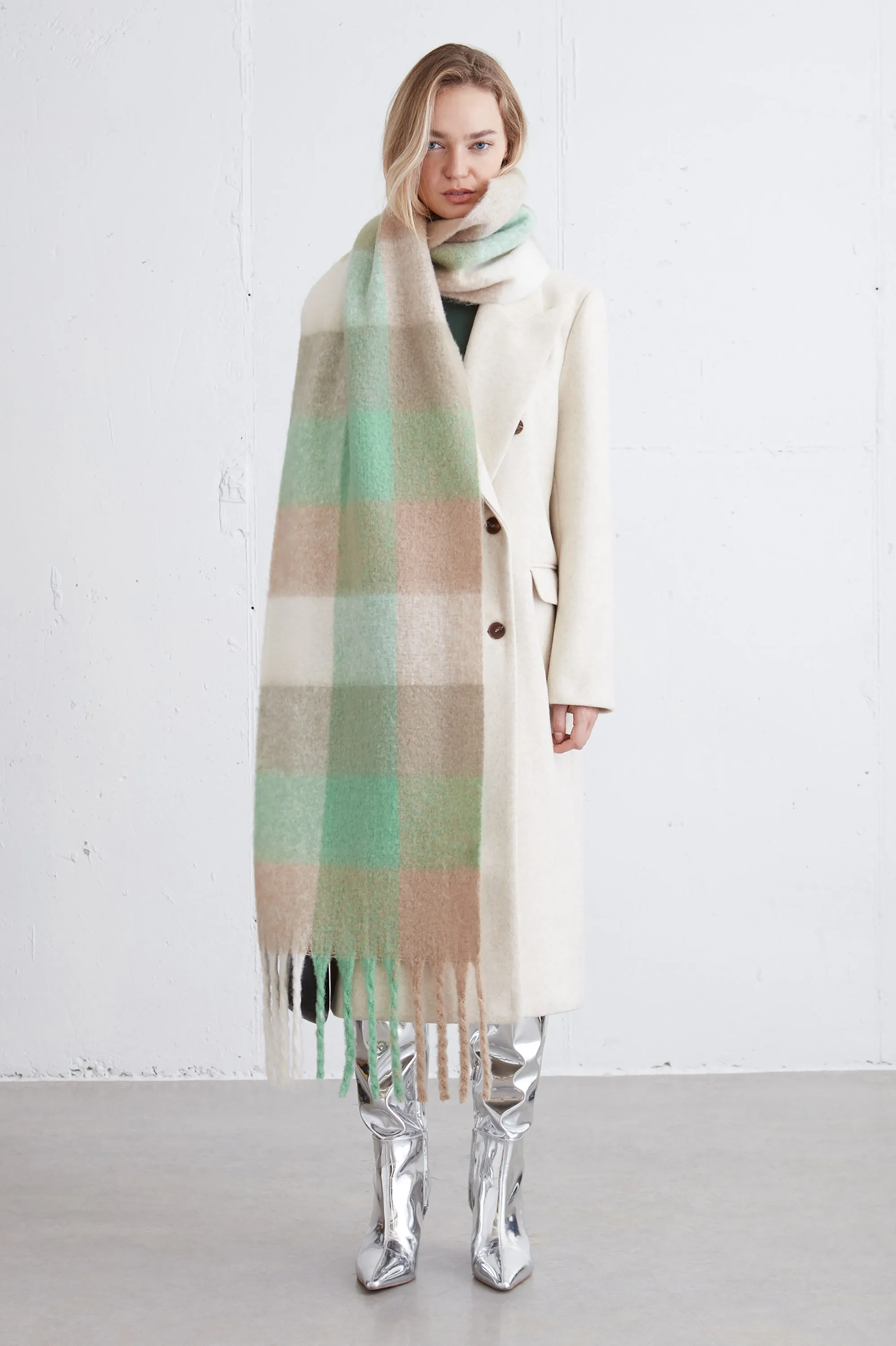 PATTERNED SCARF WITH TASSELS sold by OAK AND FORT