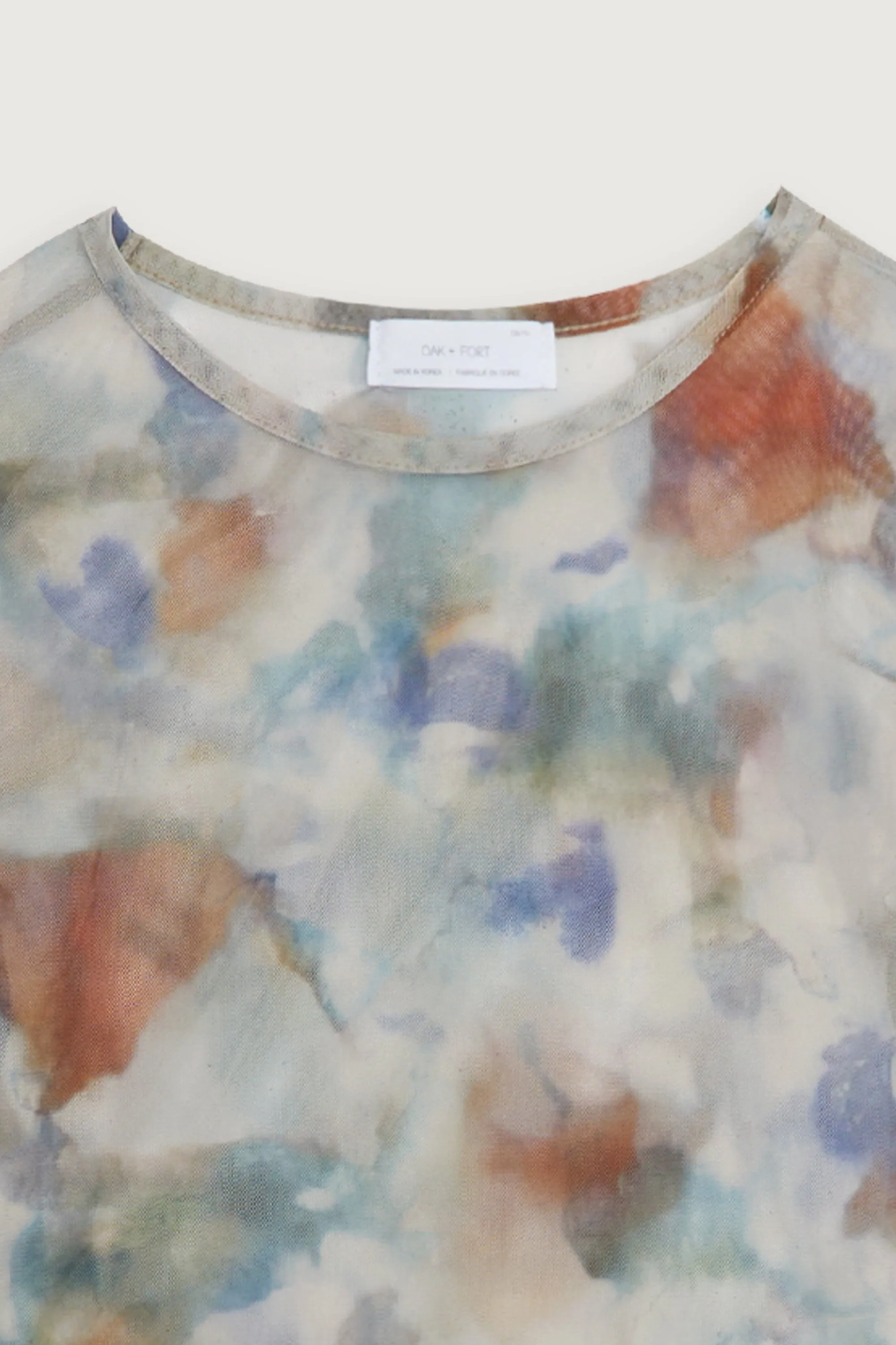 SHEER PRINTED LONG SLEEVE TOP sold by OAK AND FORT product image thumbnail 5