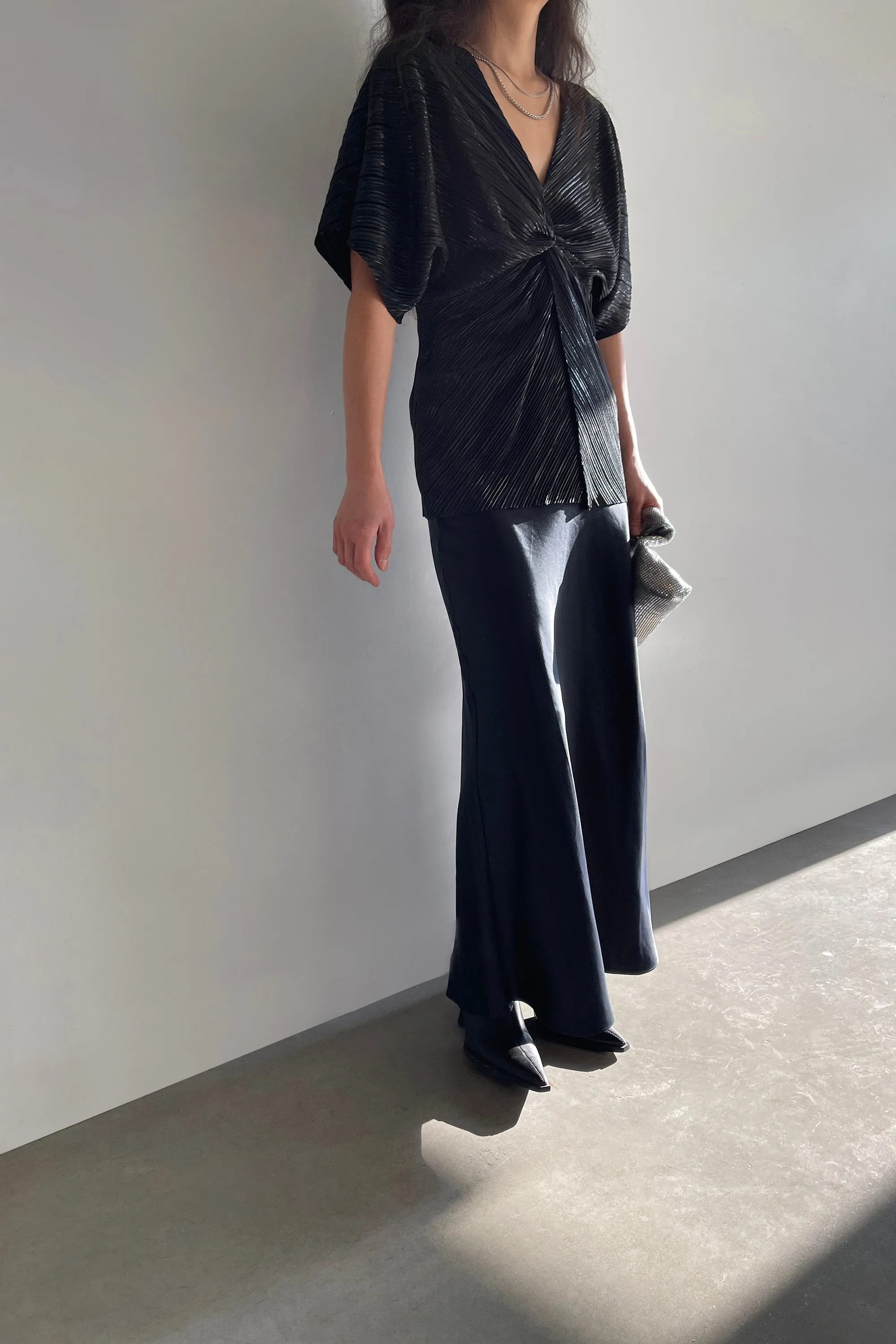 METALLIC PLEATED GATHERED FRONT TOP sold by OAK AND FORT product image thumbnail 3