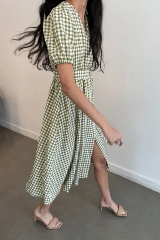 GINGHAM WRAP DRESS sold by OAK AND FORT