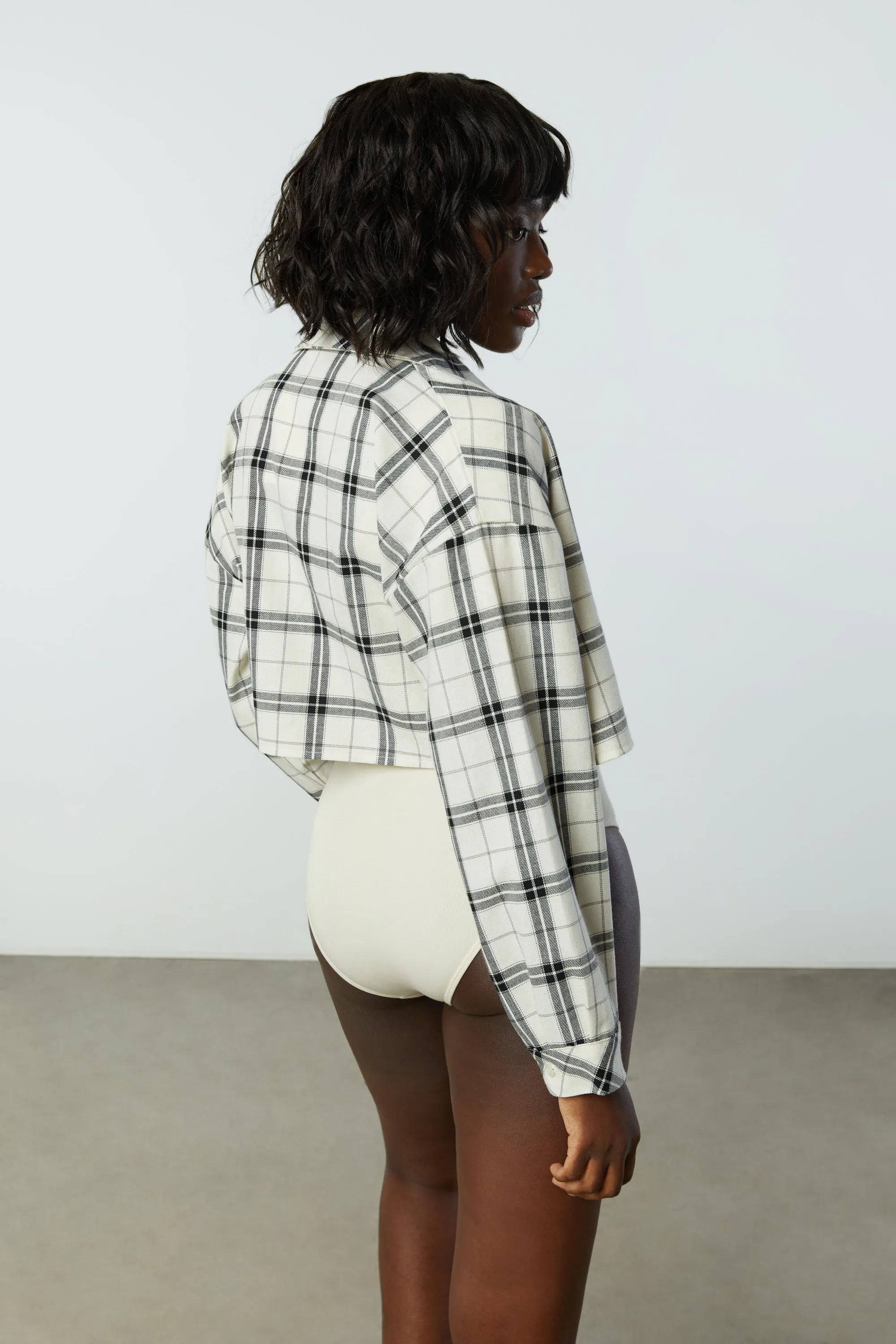 CROPPED PLAID SHIRT sold by OAK AND FORT product image thumbnail 4
