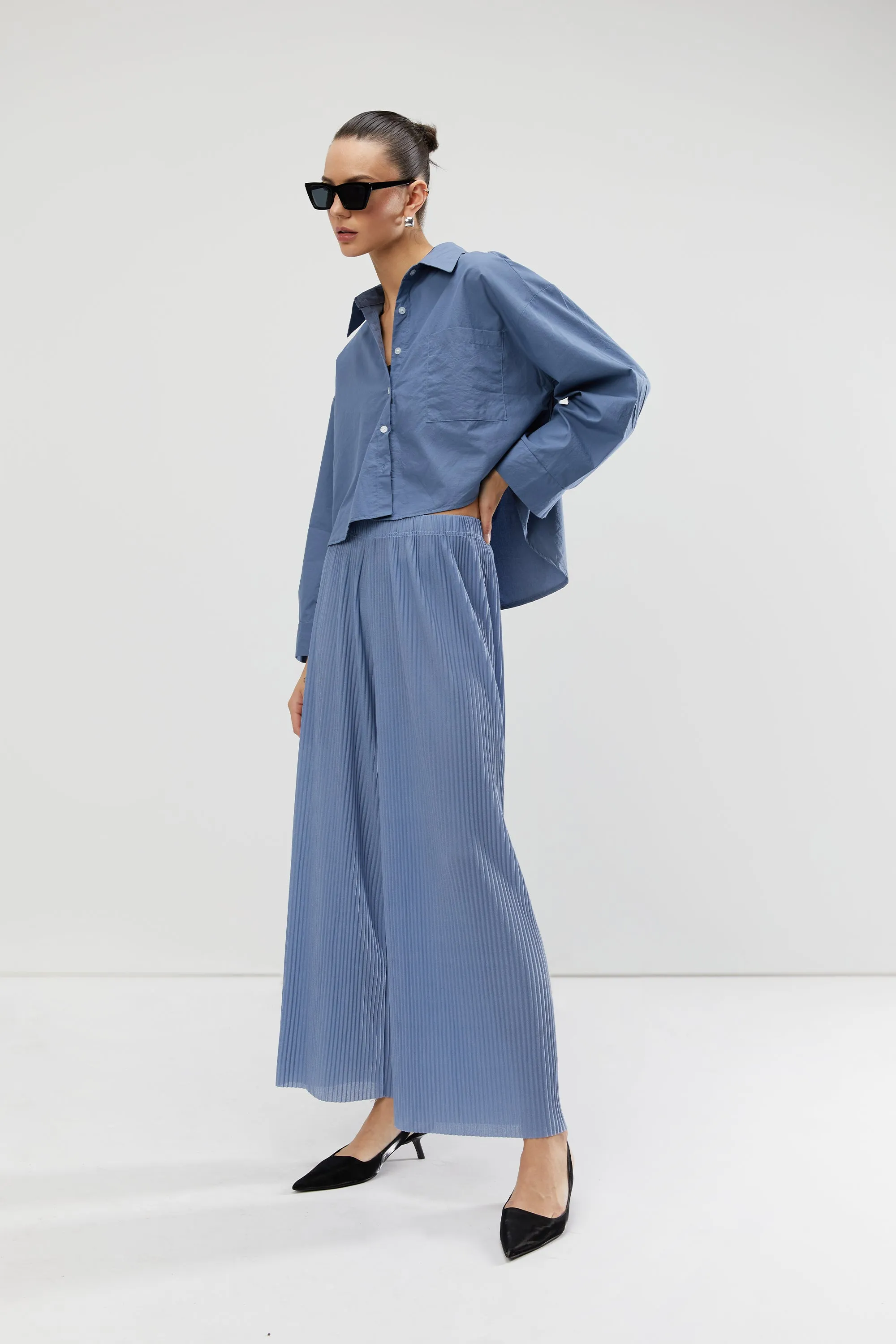 WIDE LEG PLEATED PANT sold by OAK AND FORT