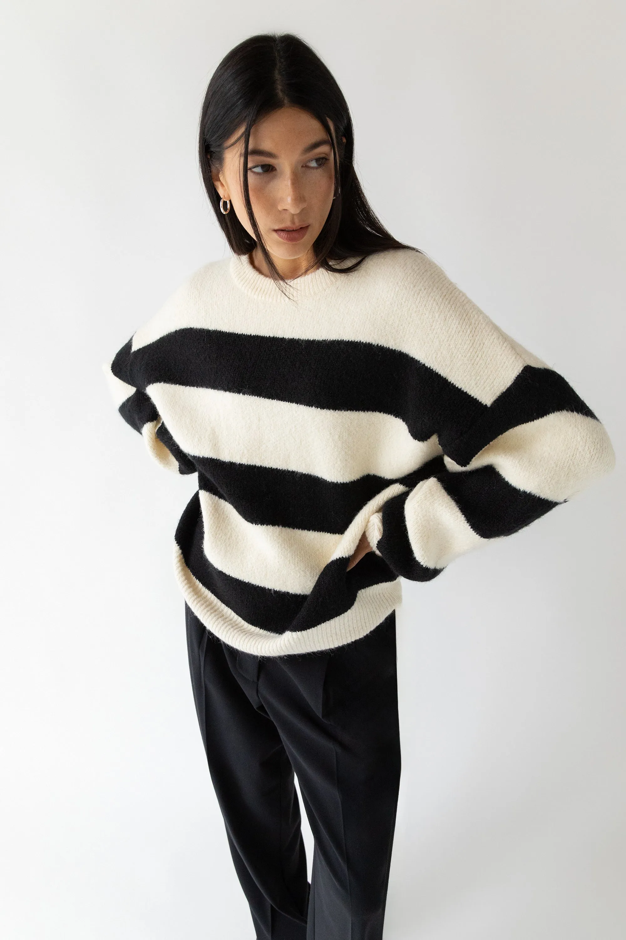 OVERSIZED STRIPED SWEATER sold by OAK AND FORT
