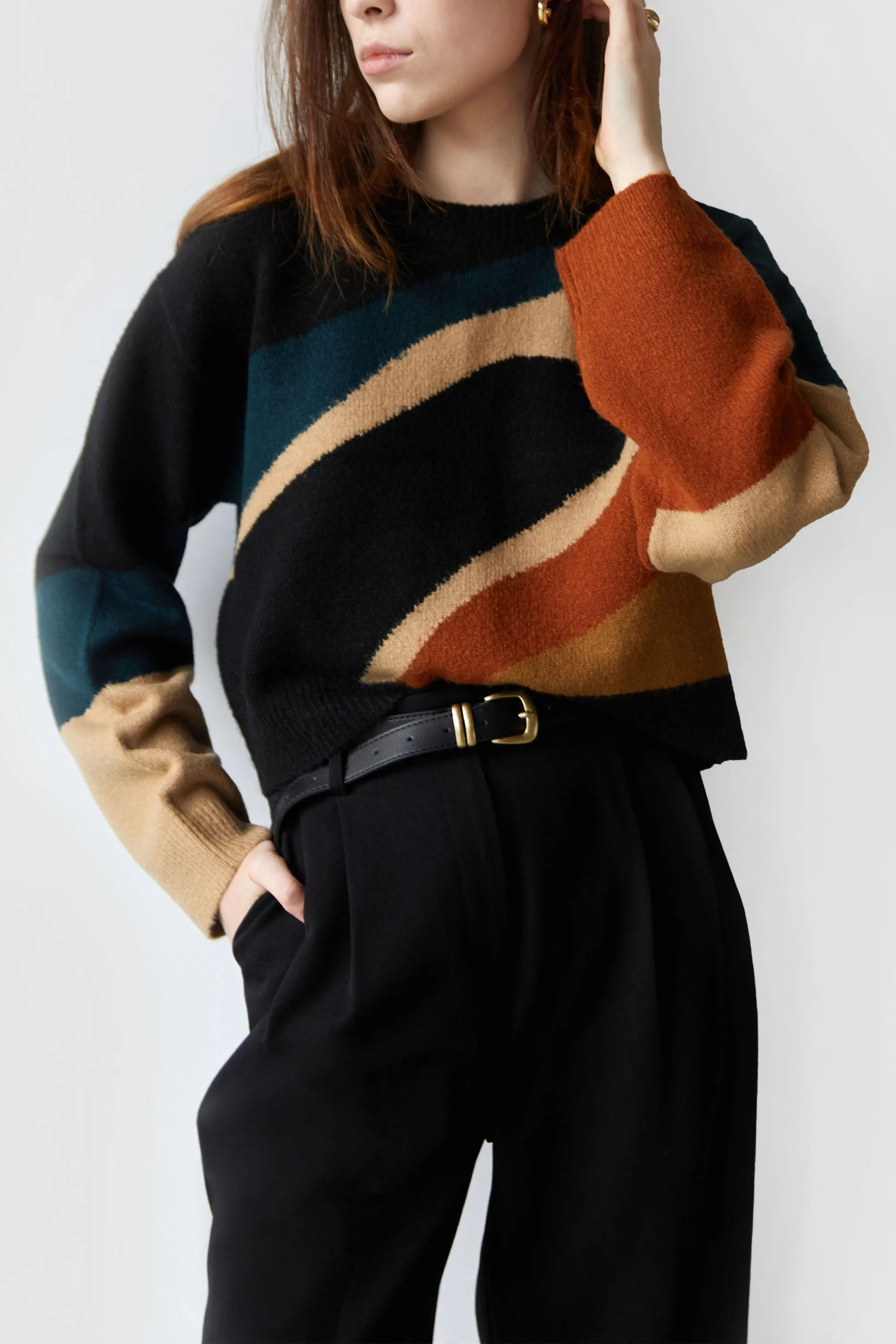 PATTERNED INTARSIA SWEATER sold by OAK AND FORT