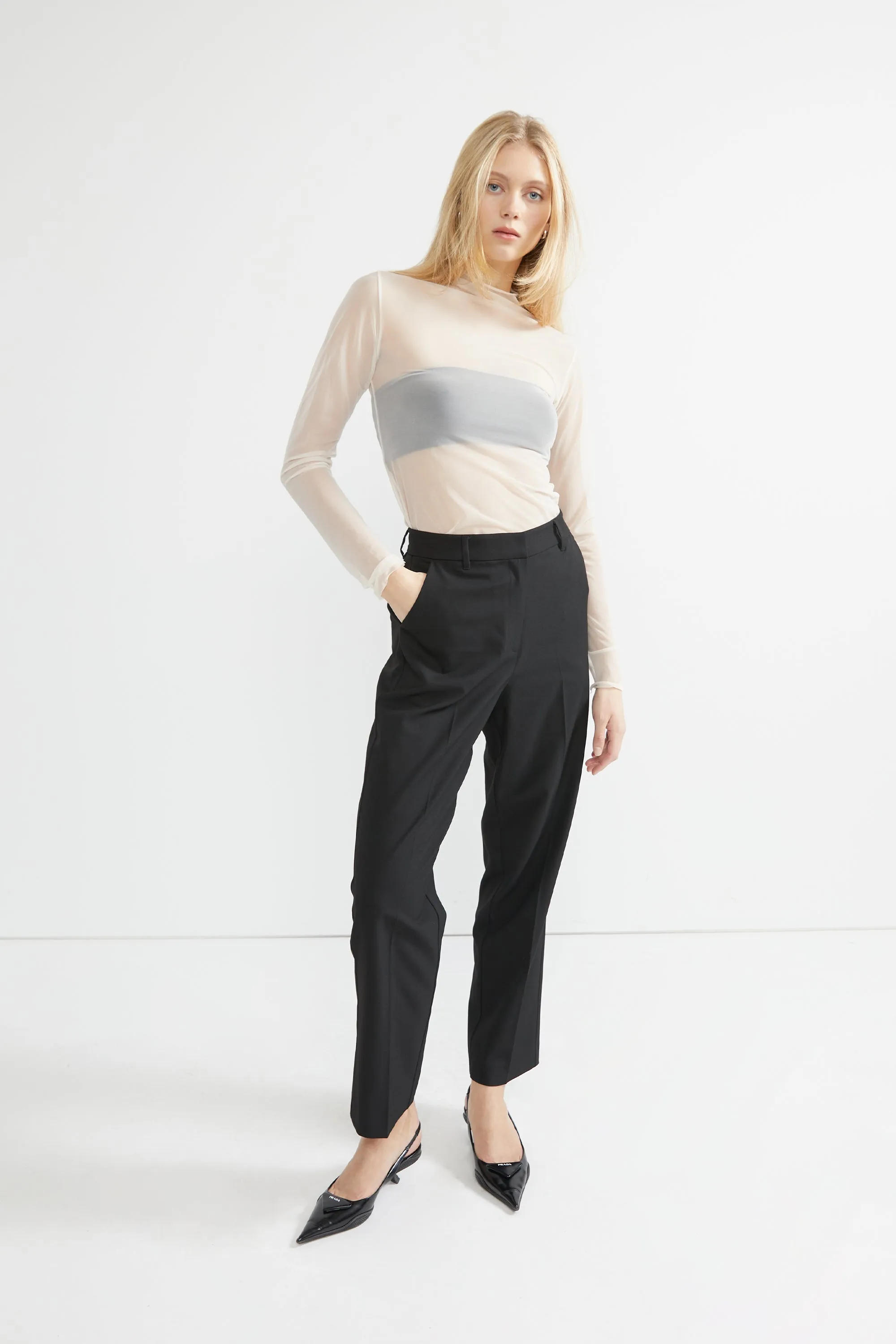 SHEER MOCKNECK TOP sold by OAK AND FORT product image thumbnail 5