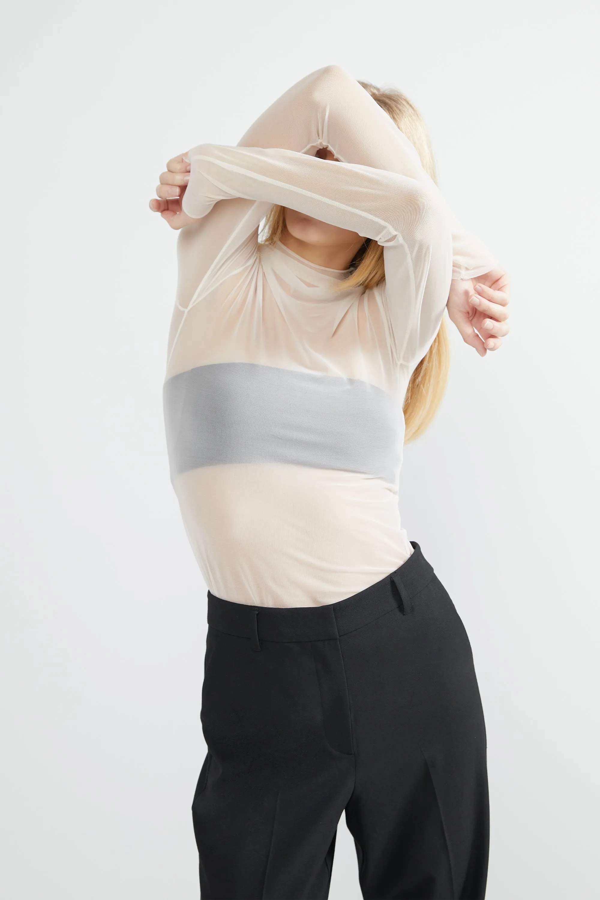 SHEER MOCKNECK TOP sold by OAK AND FORT product image thumbnail 4