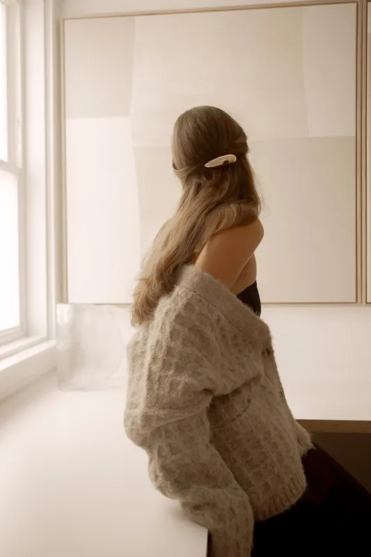 METALLIC ALMOND-SHAPE HAIR CLIP sold by OAK AND FORT