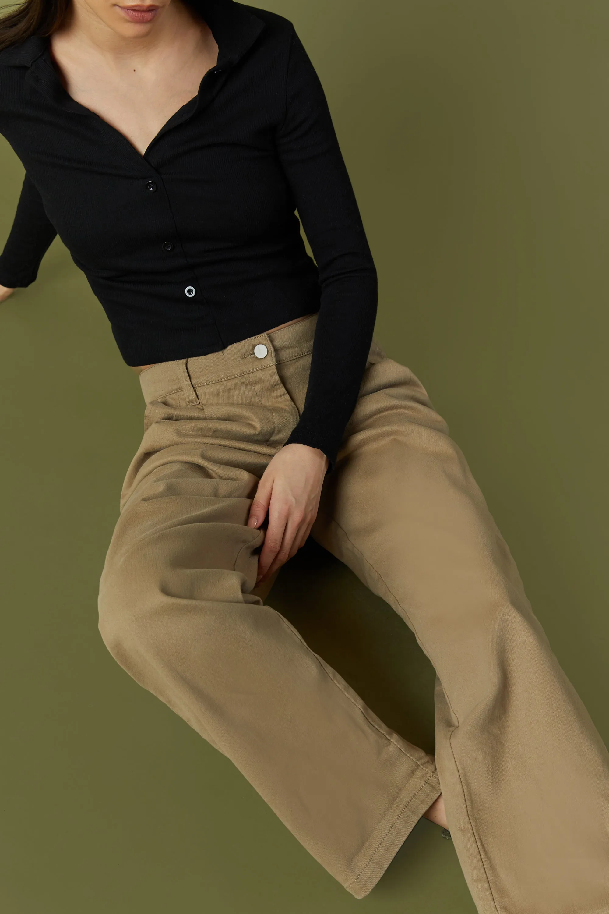 COLLARED BUTTON FRONT TOP sold by OAK AND FORT product image thumbnail 3