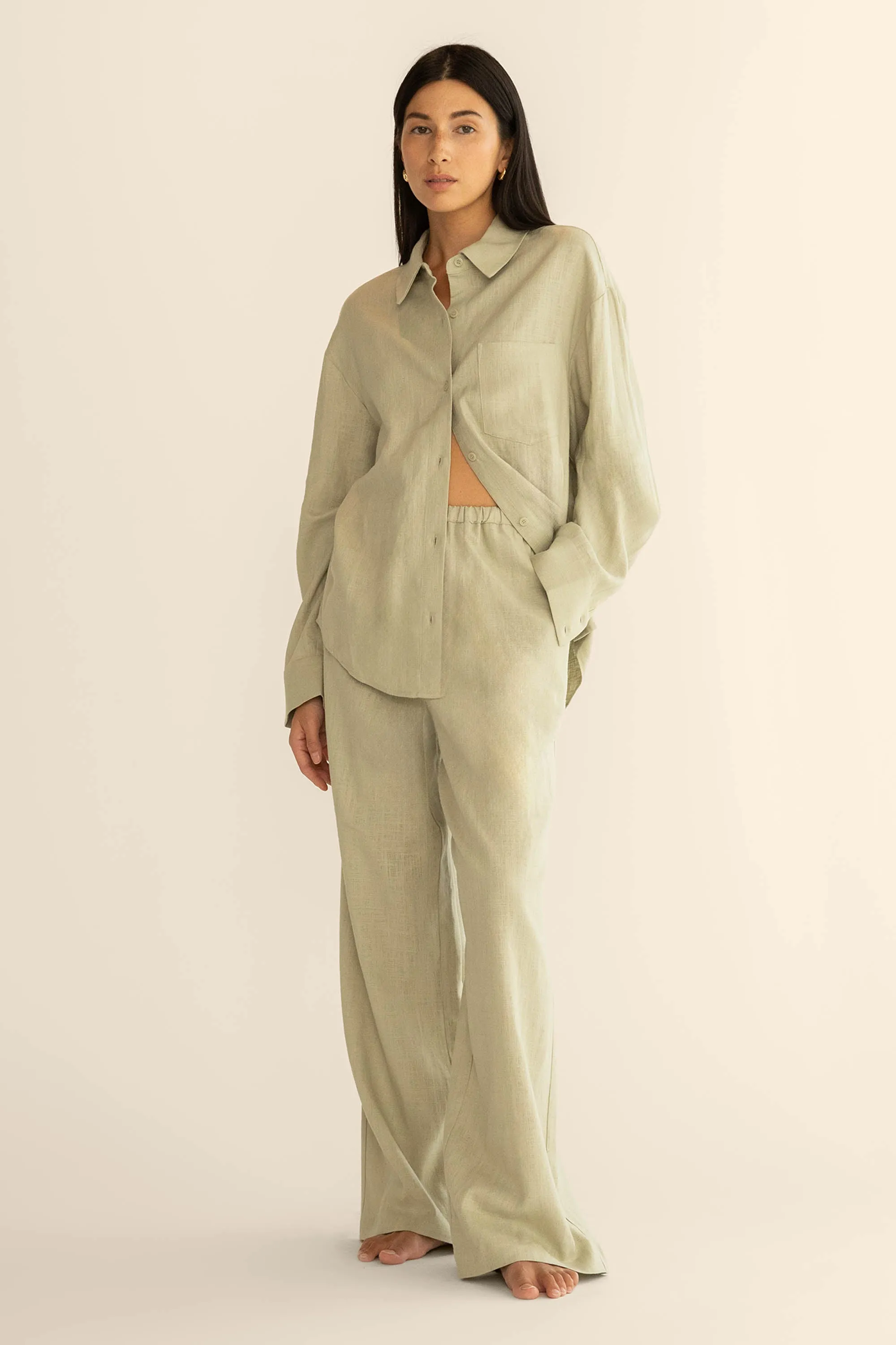 LINEN BLEND SHIRT sold by OAK AND FORT product image thumbnail 4