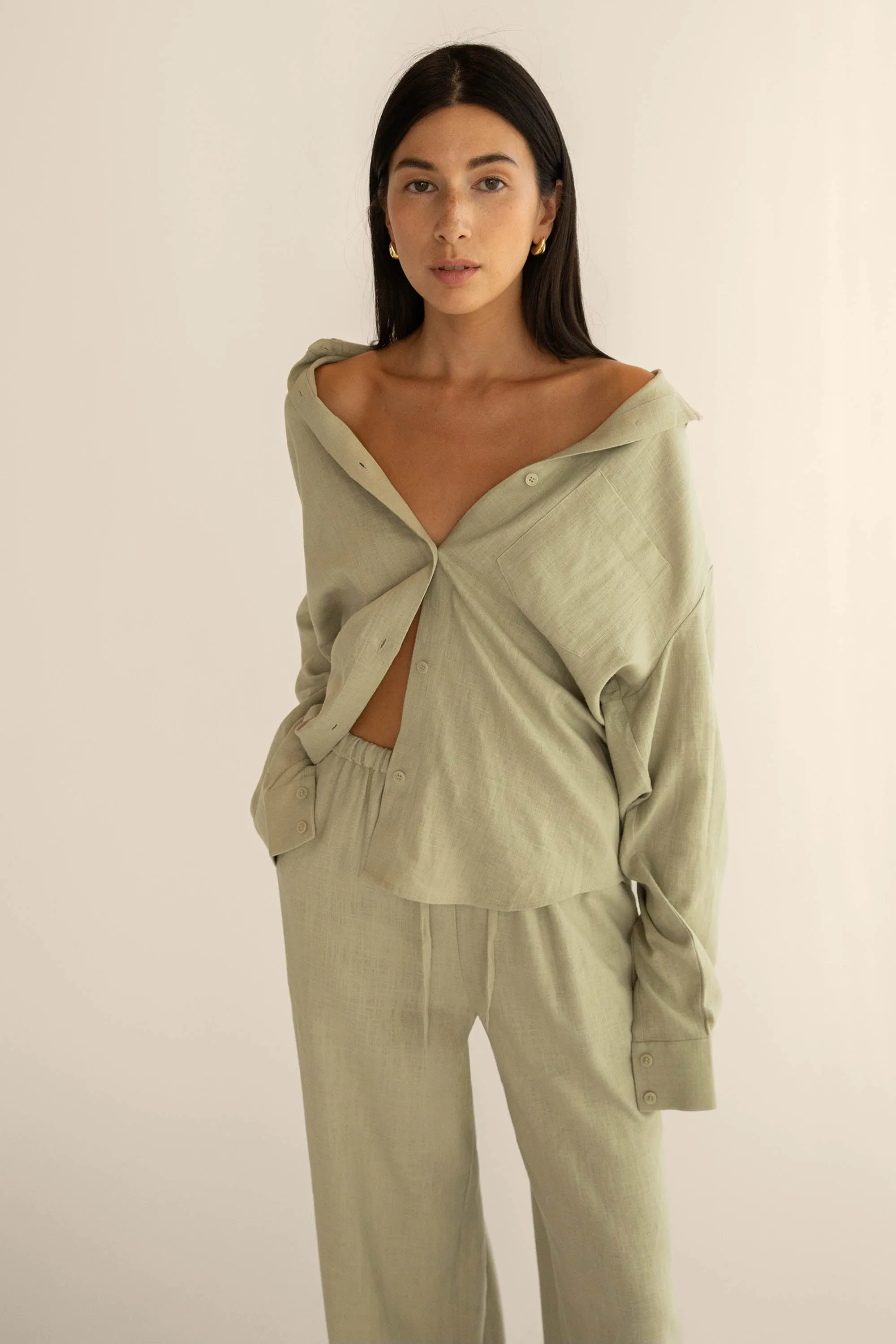 LINEN BLEND SHIRT sold by OAK AND FORT product image thumbnail 5