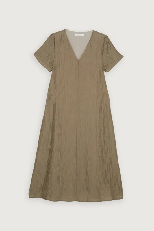 TEXTURED V-NECK LONG DRESS sold by OAK AND FORT