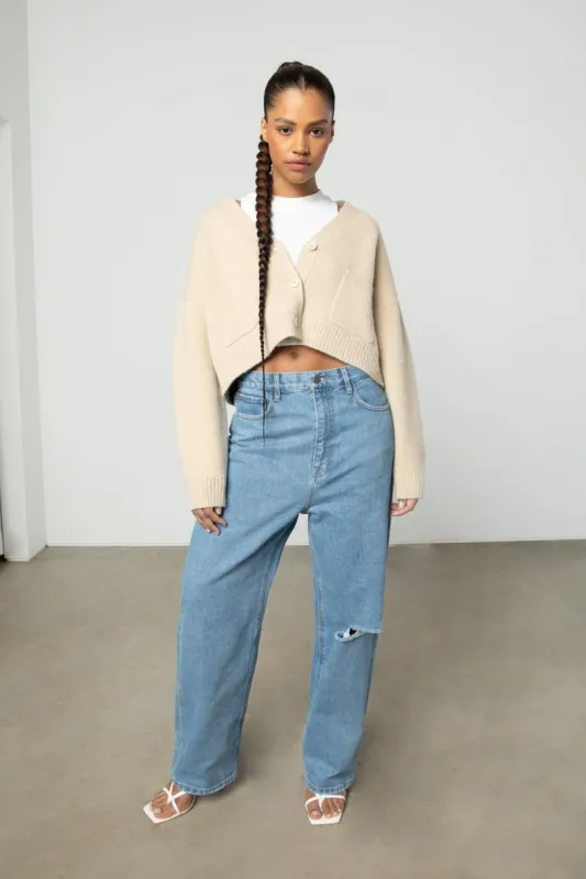 OVERSIZED CROPPED CARDIGAN sold by OAK AND FORT