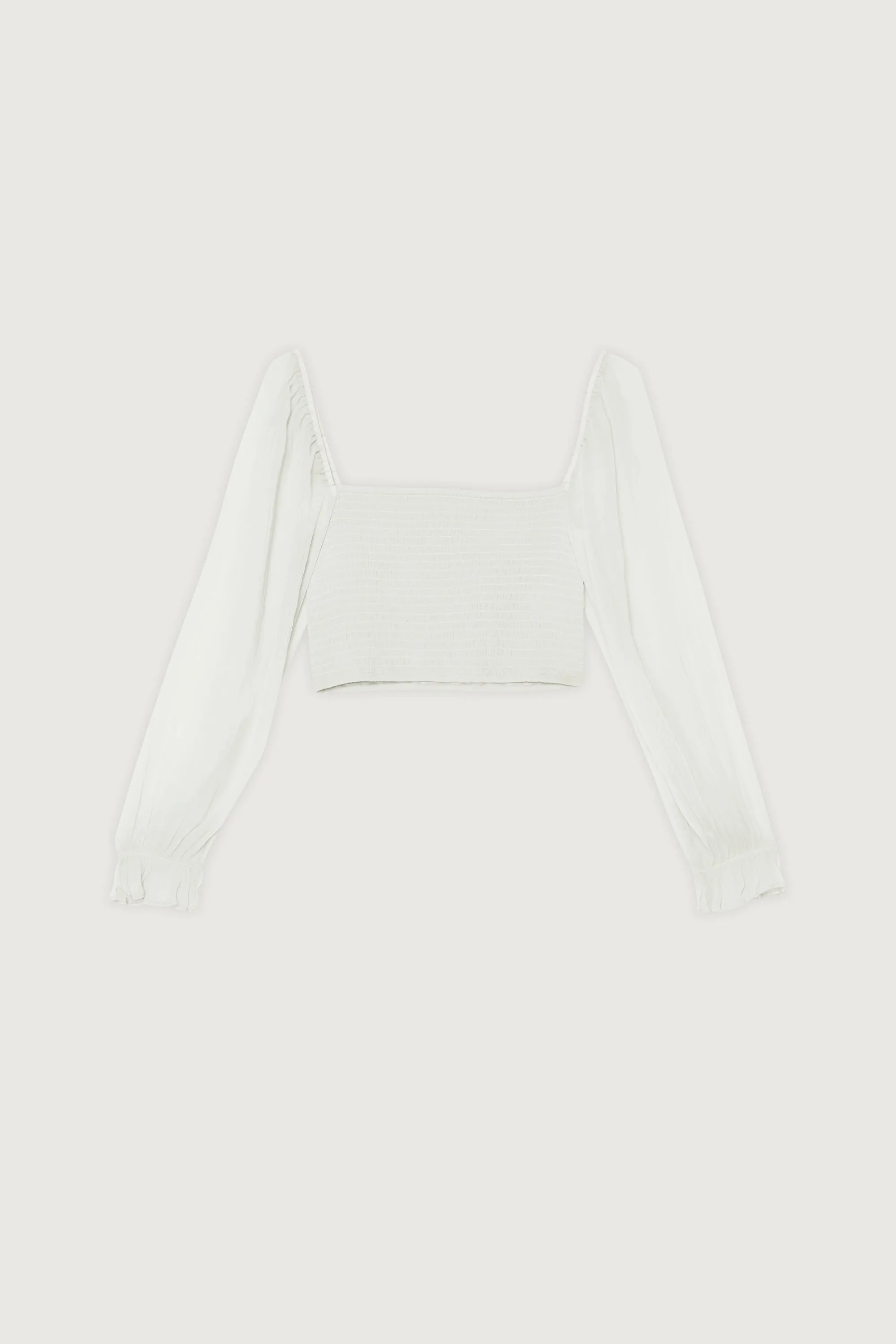 SMOCKED RUFFLE SLEEVE BLOUSE sold by OAK AND FORT product image thumbnail 5