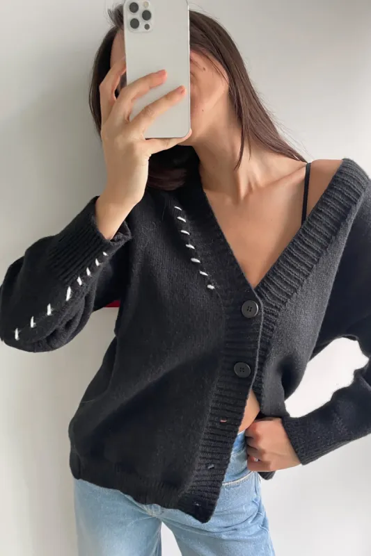 CONTRAST STITCH CARDIGAN sold by OAK AND FORT