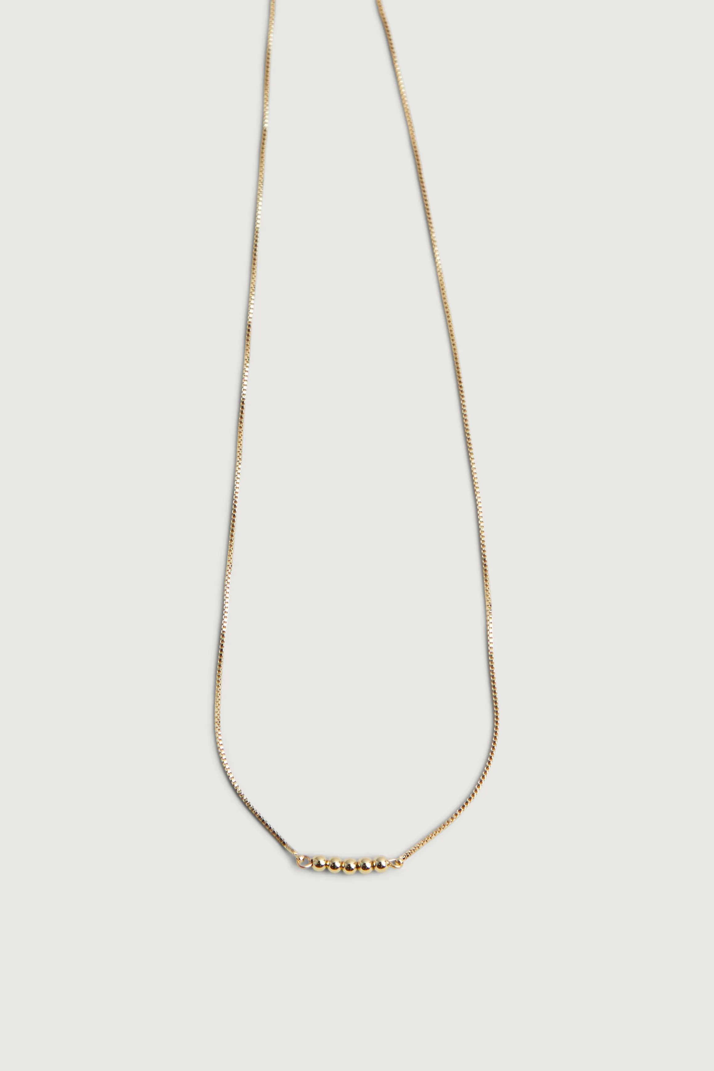 BOX CHAIN NECKLACE WITH BEAD PENDANTS sold by OAK AND FORT product image thumbnail 2