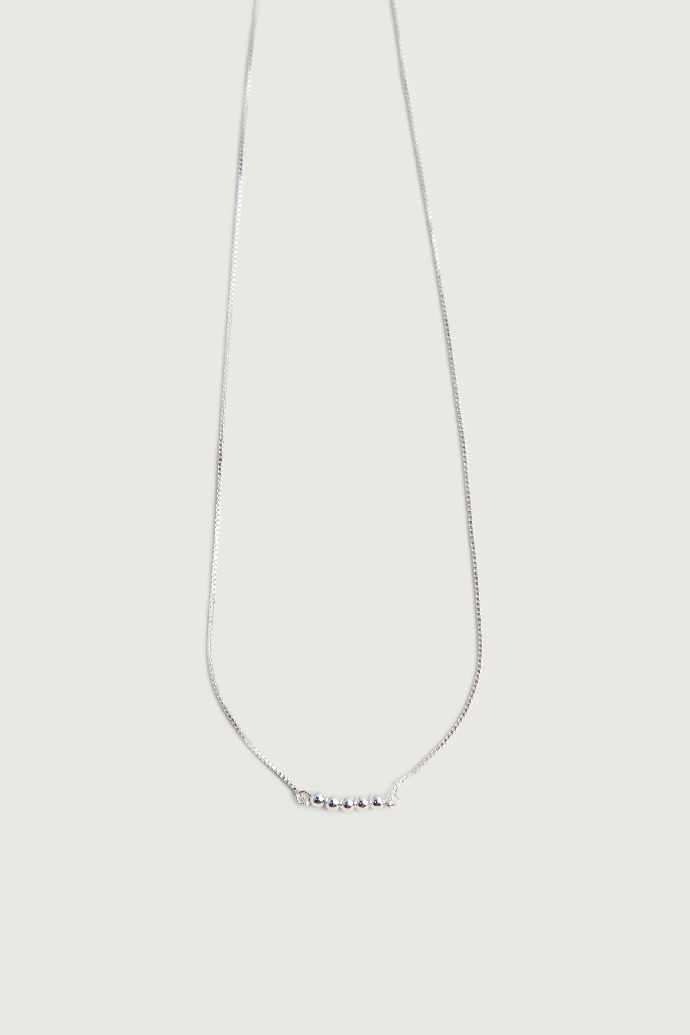 BOX CHAIN NECKLACE WITH BEAD PENDANTS sold by OAK AND FORT product image thumbnail 3