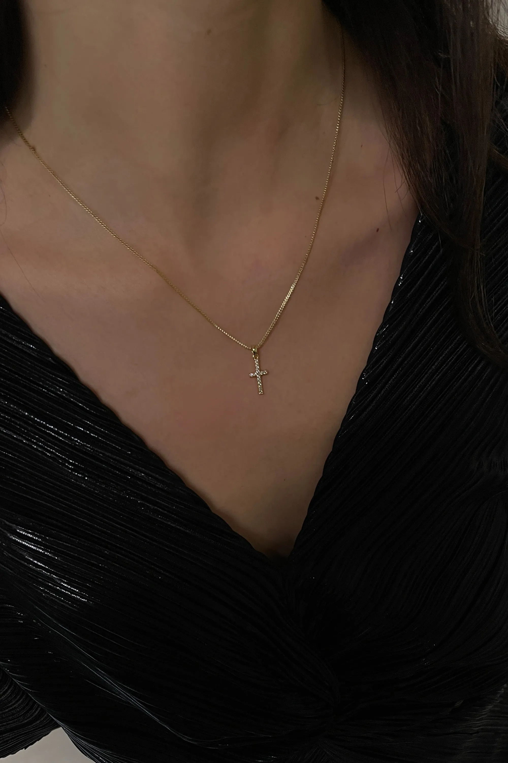 ZIRCONIA CROSS NECKLACE sold by OAK AND FORT